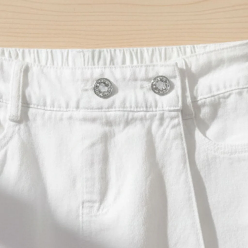 Barbie White Cotton Skort with Embroidered Patch BAS713 - Image 5
