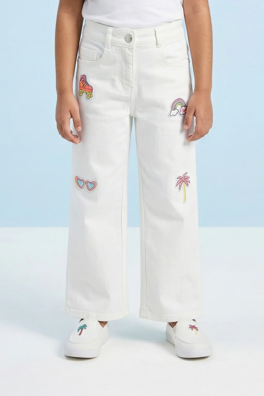 Barbie White Embroidered Jeans BAP572