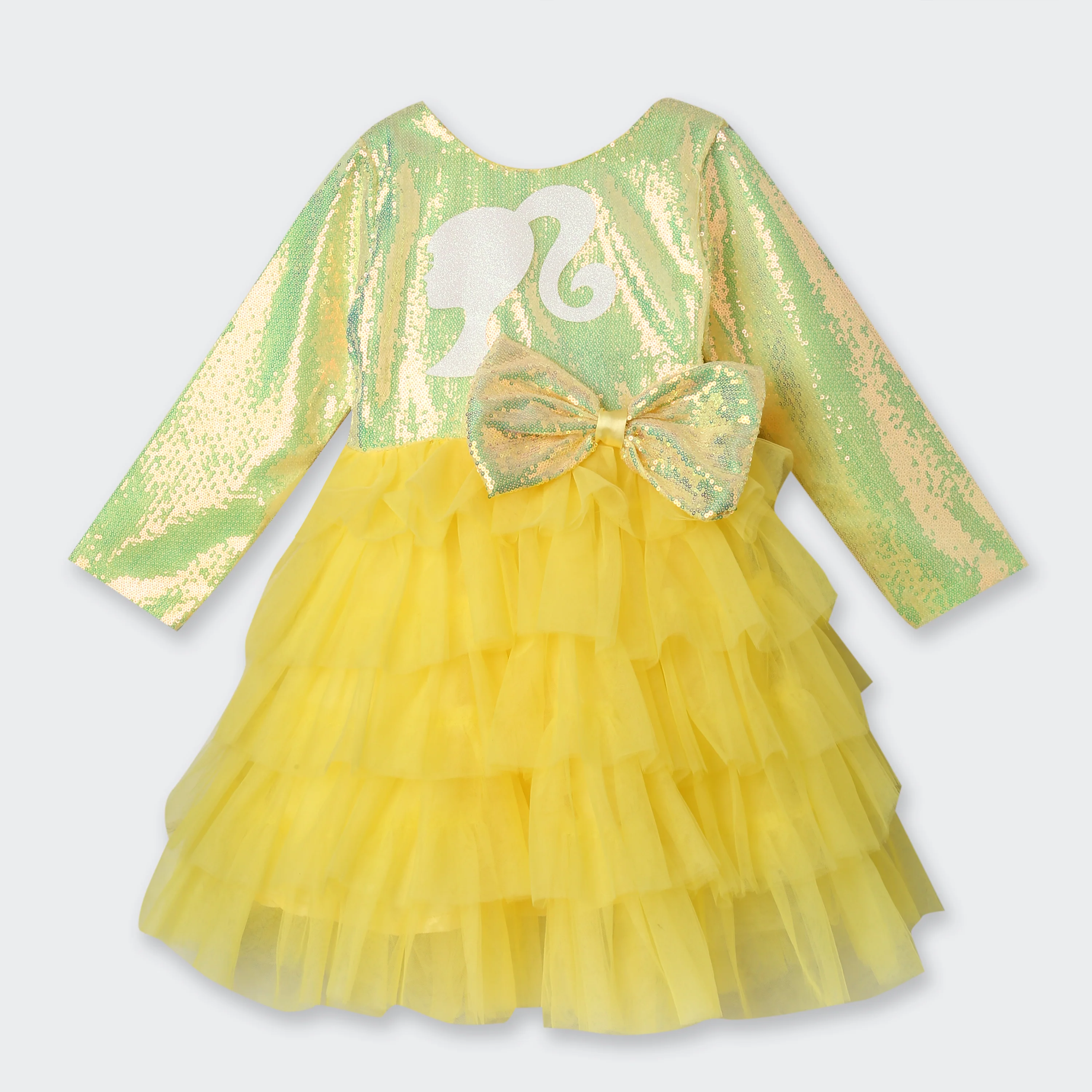 Barbie yellow Tulle Layered Party Dress BAF233 - Image 5