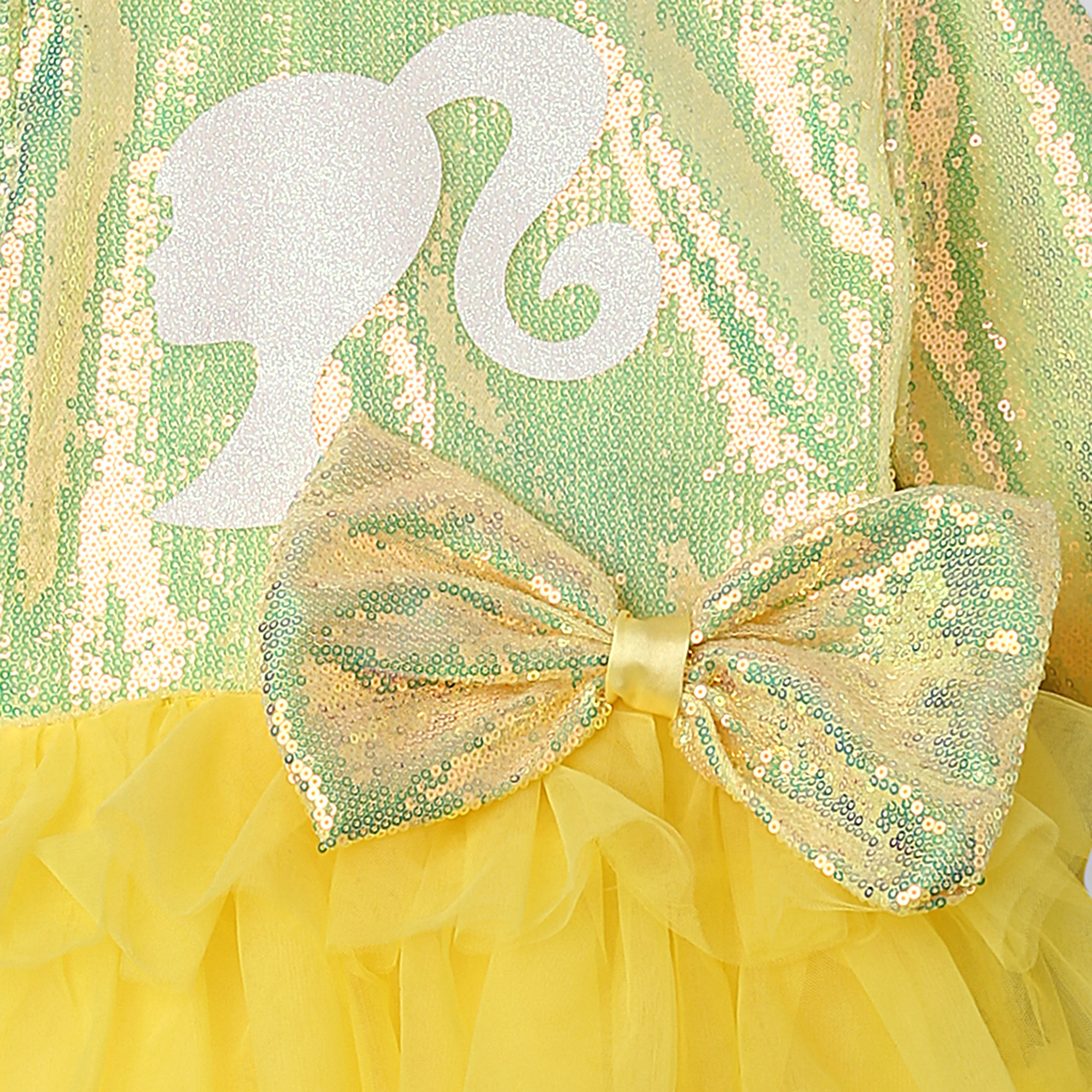Barbie yellow Tulle Layered Party Dress BAF233 - Image 7
