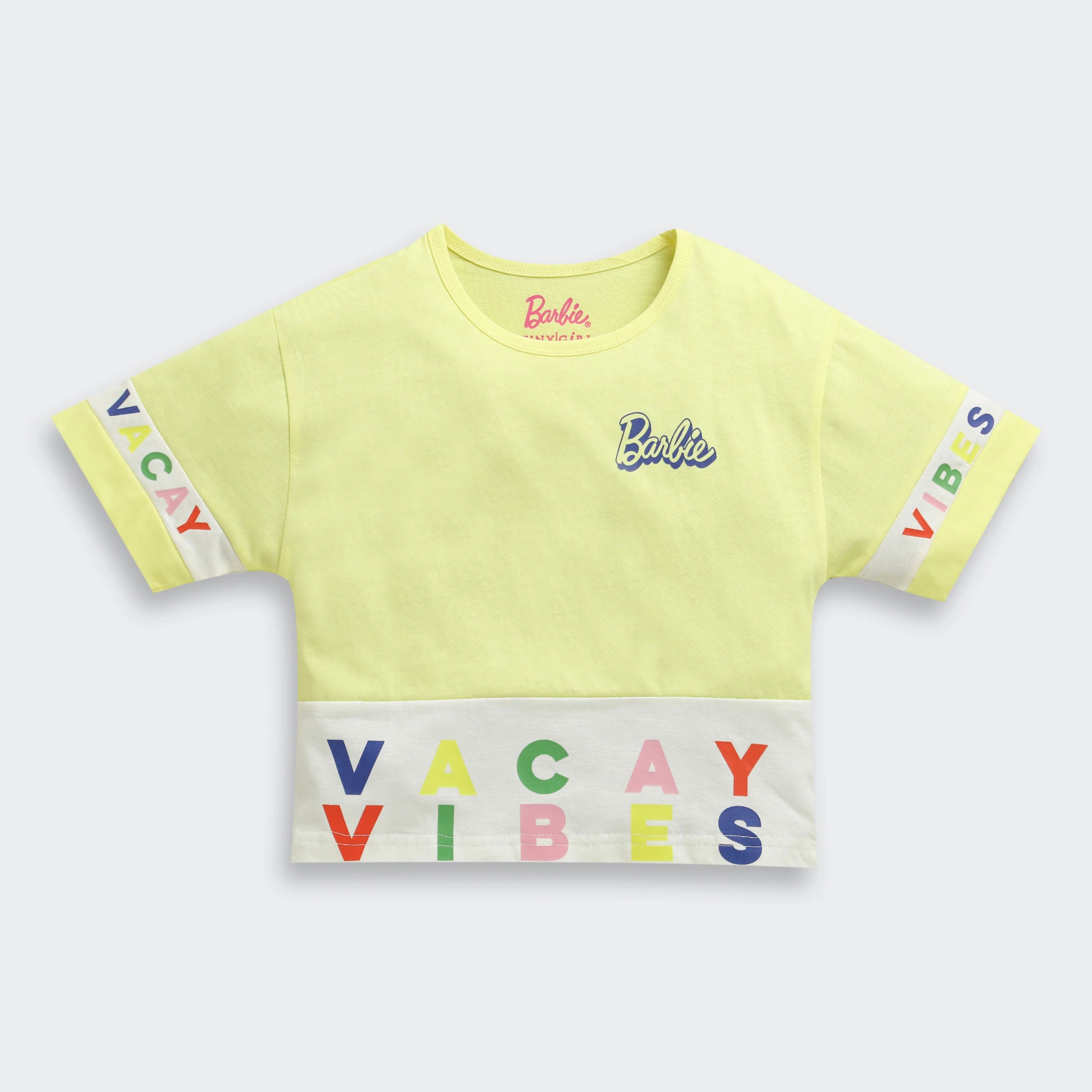 Barbie Yellow Vacay Vibes Crop T-Shirt BATP2122 - Image 5