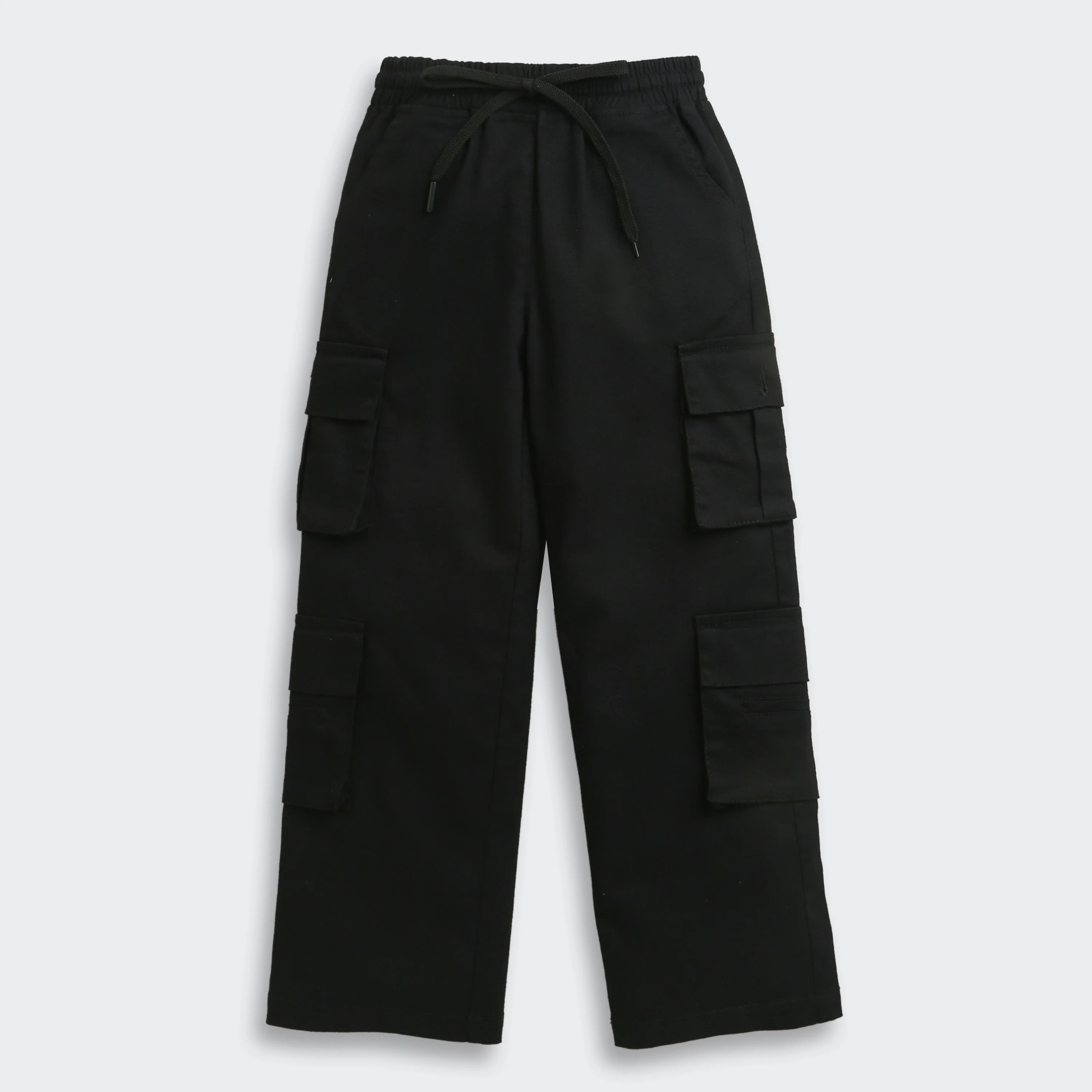 Black Cargo Wide-Leg Pants P1602 - Image 5