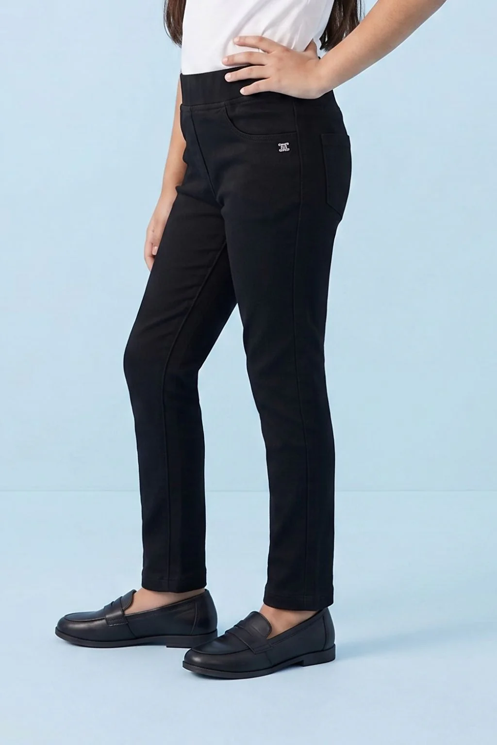 Black Cotton Leggings JG866 - Image 4