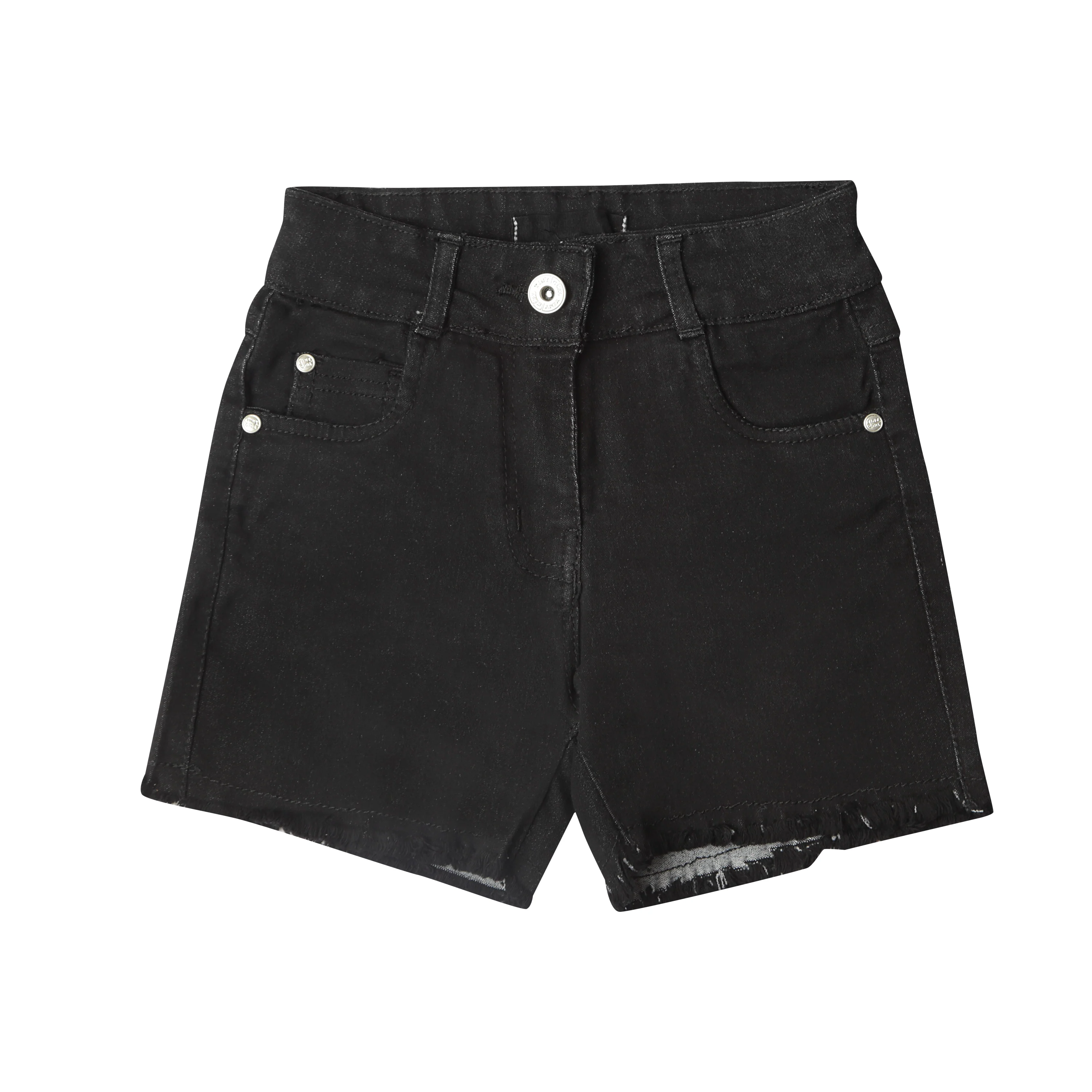 Black Denim High-Waist Shorts H846 - Image 5