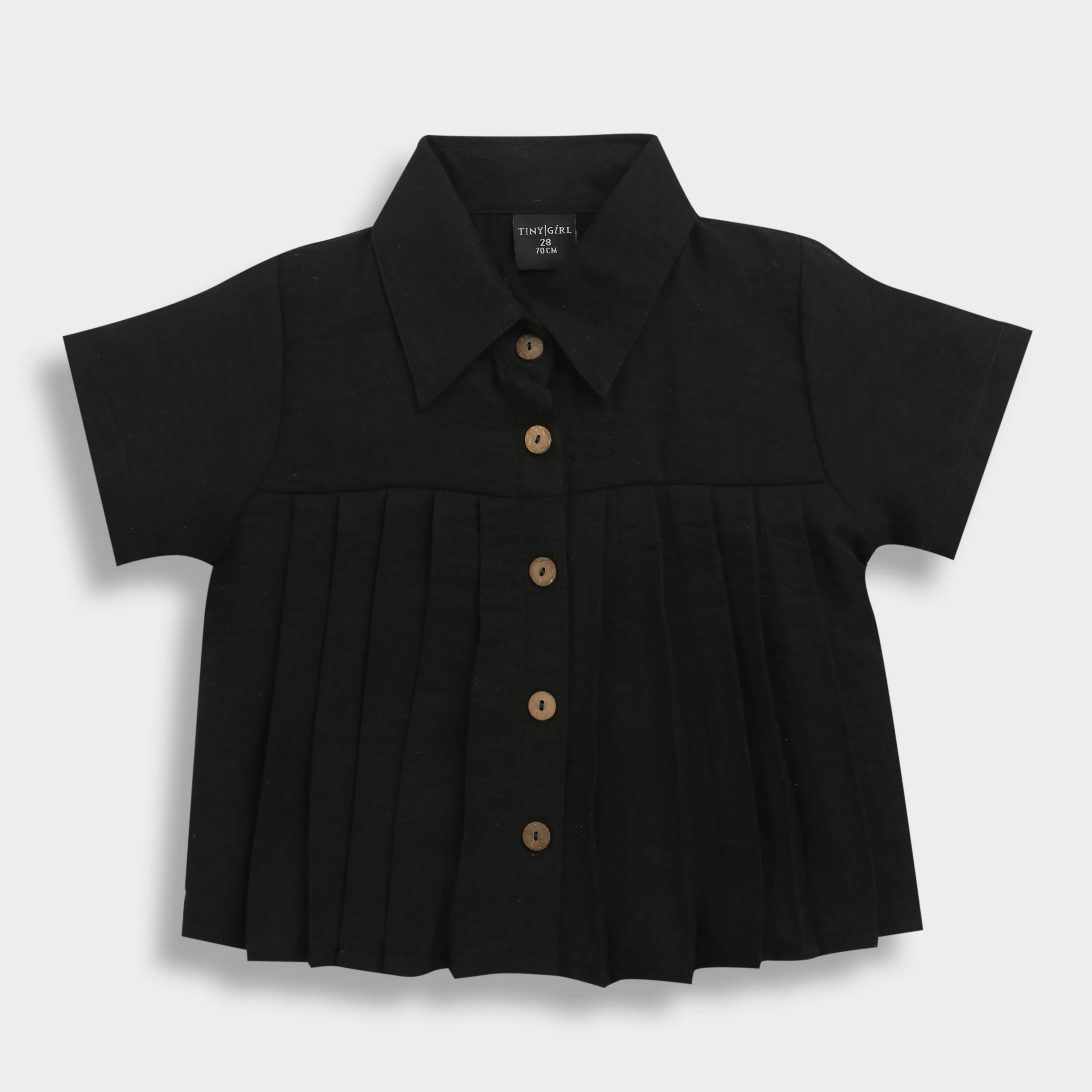 Black Half Sleeves Solid Shirt Style Top TG6410 - Image 5