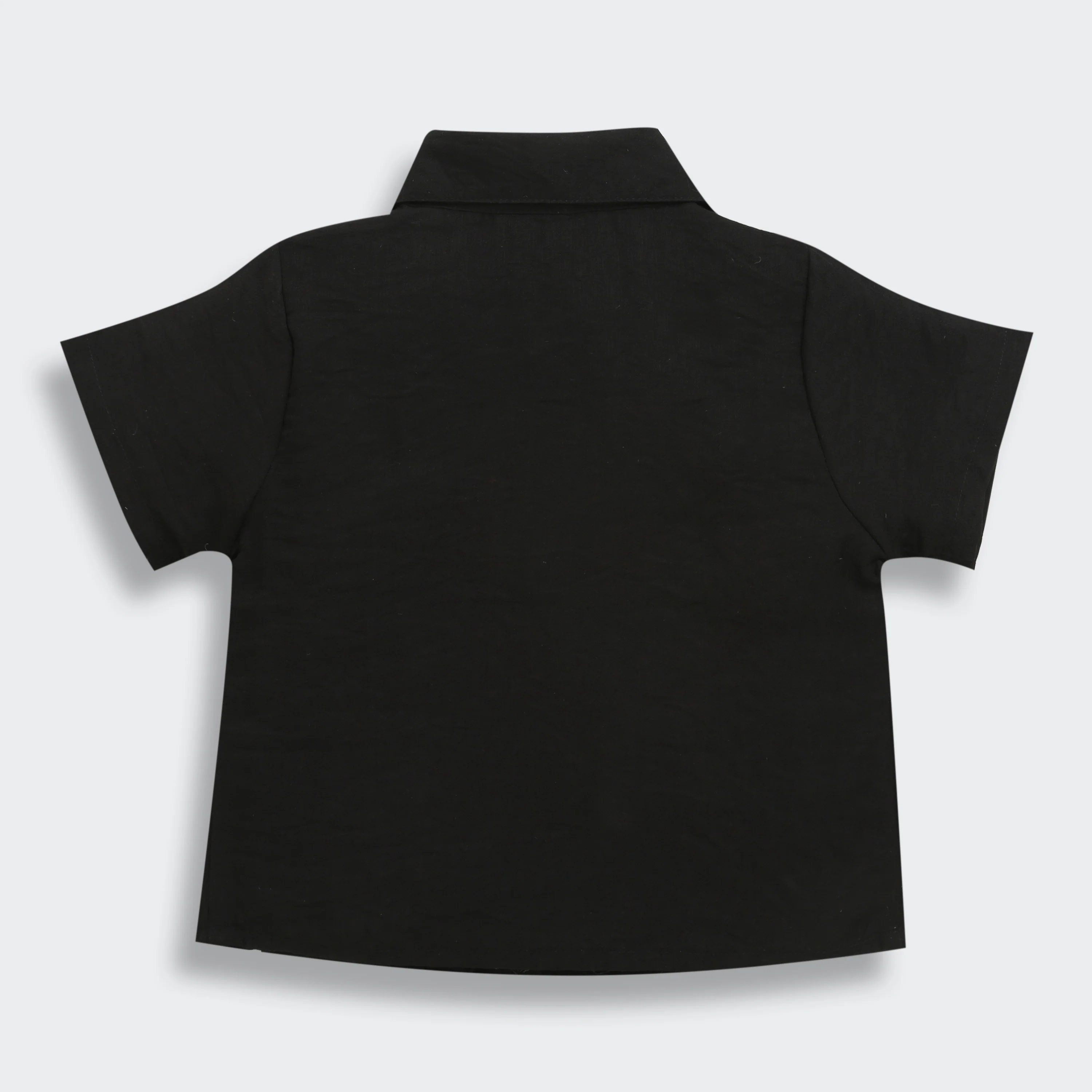 Black Half Sleeves Solid Shirt Style Top TG6410 - Image 6