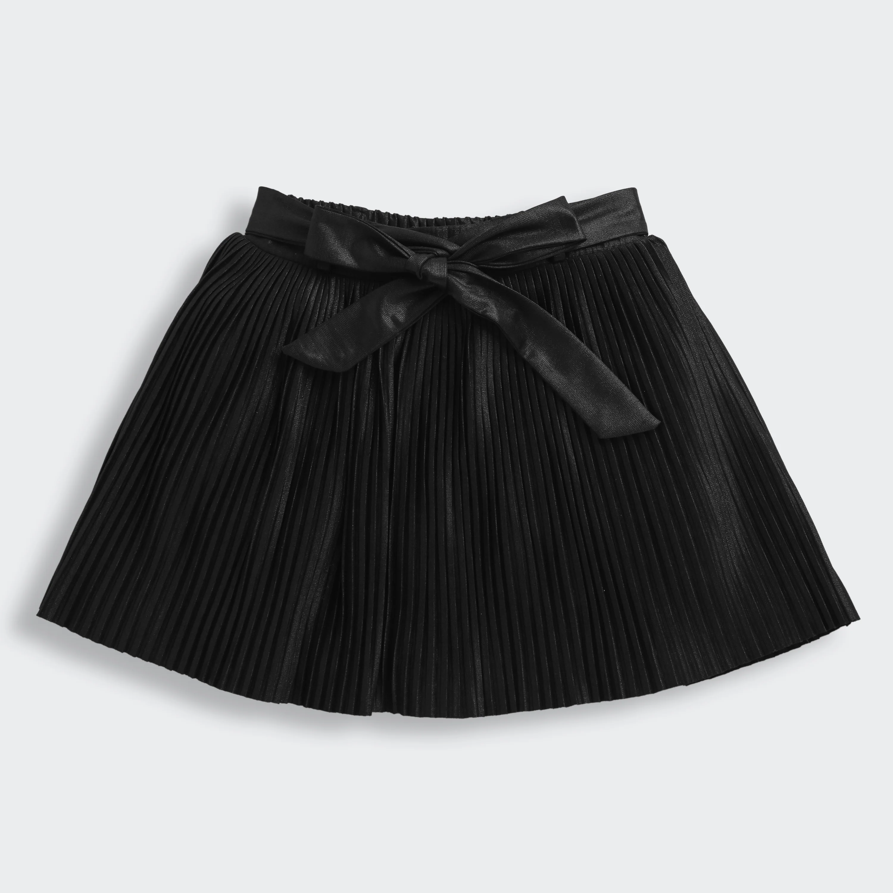 Black Pleated Skirt with Bow Belt for Girls S902 - Image 5