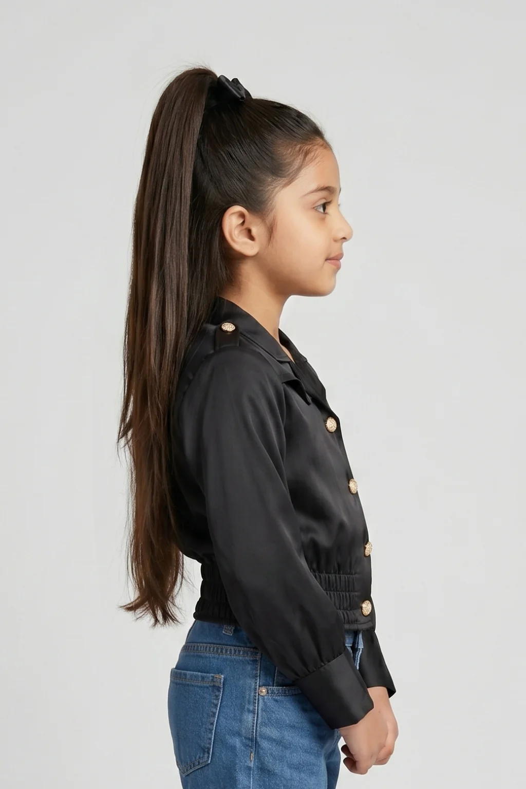 Black Satin Shirt TG6247 - Image 3