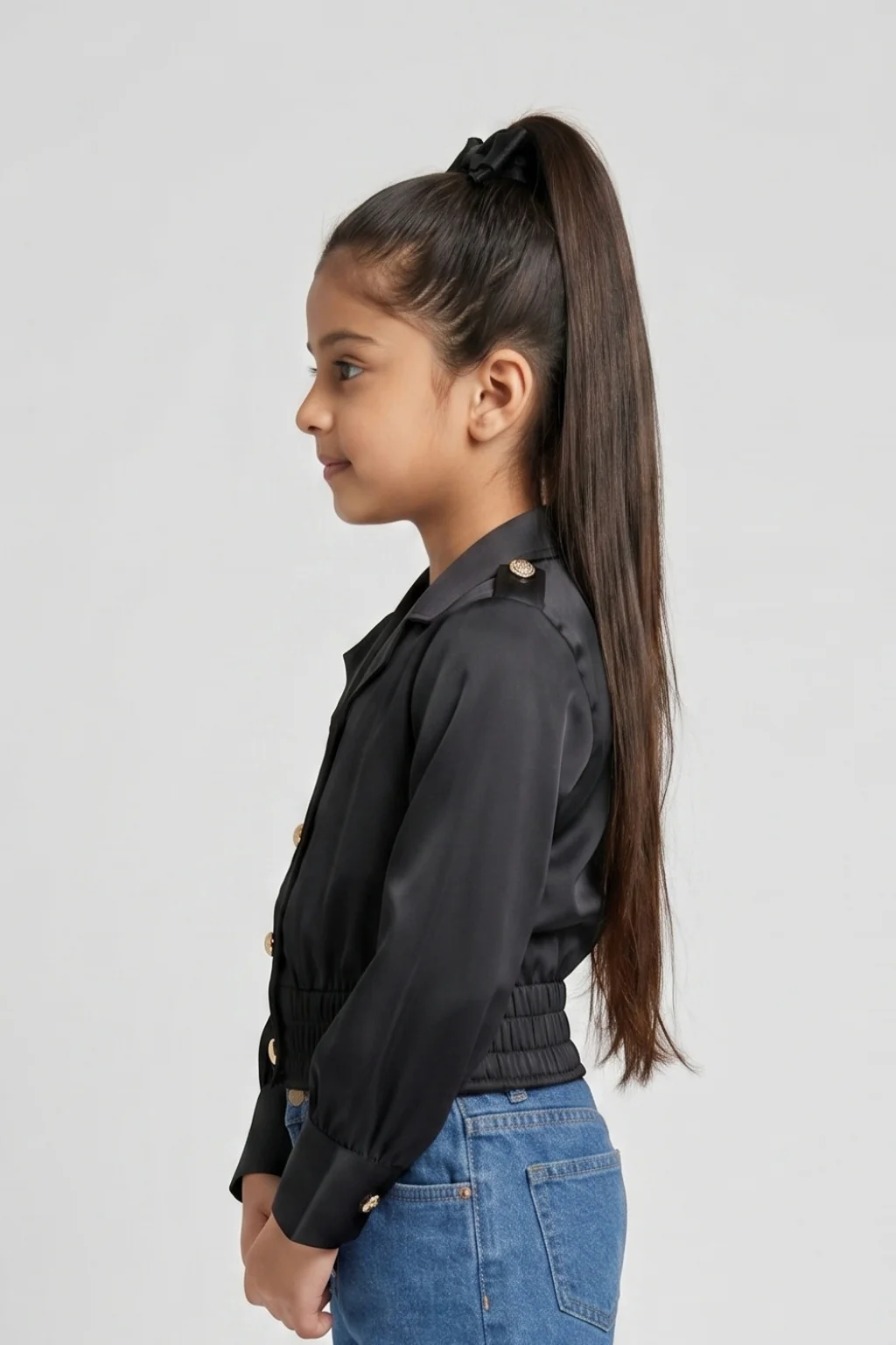 Black Satin Shirt TG6247 - Image 4