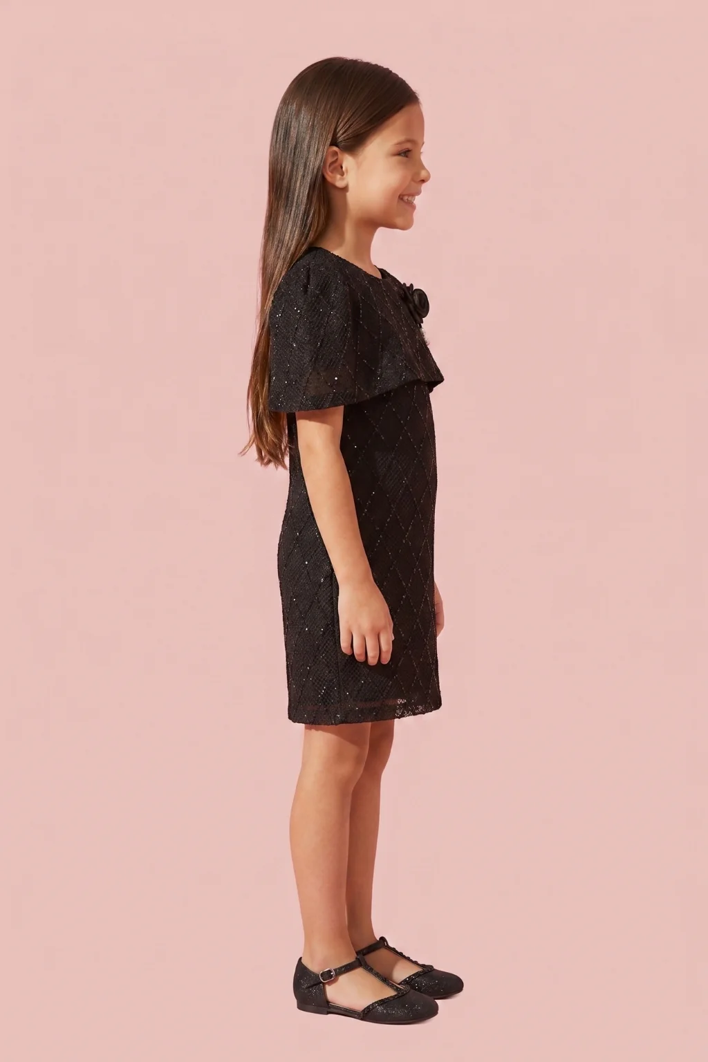 Black Solid Knitted Casual Dress M2507 - Image 5