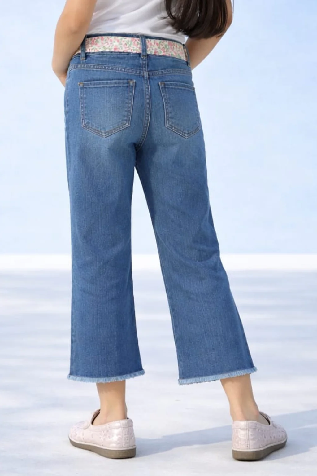 Blue Cropped Straight Fit Jeans P1495 - Image 2