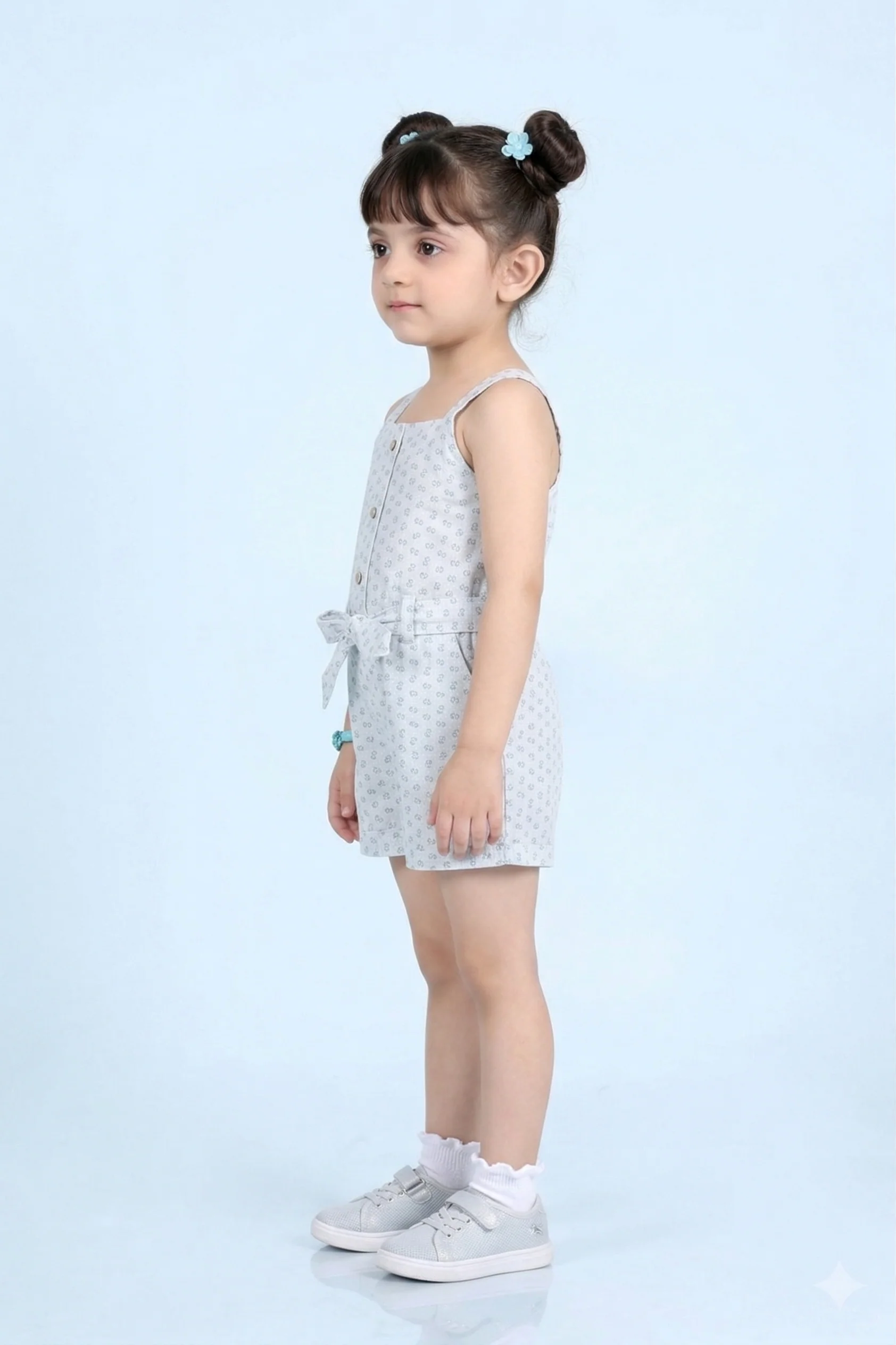 Blue Floral Sleeveless Top & Shorts Set TSJP30473 - Image 4