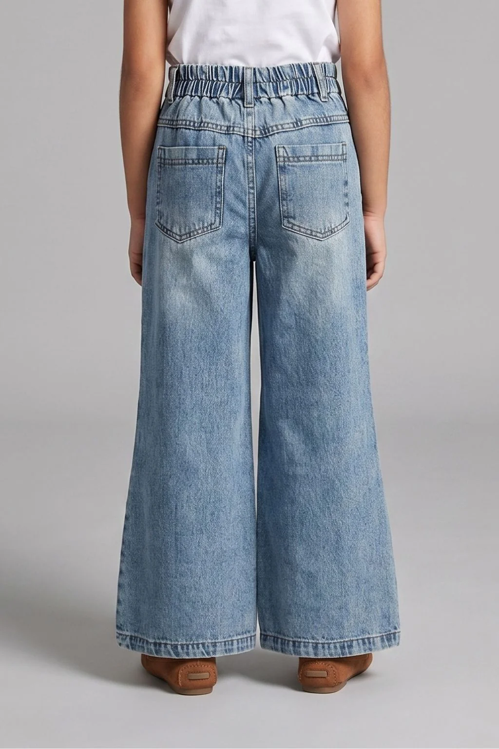 Blue High-Rise Wide Leg Denim Jeans P1631 - Image 2