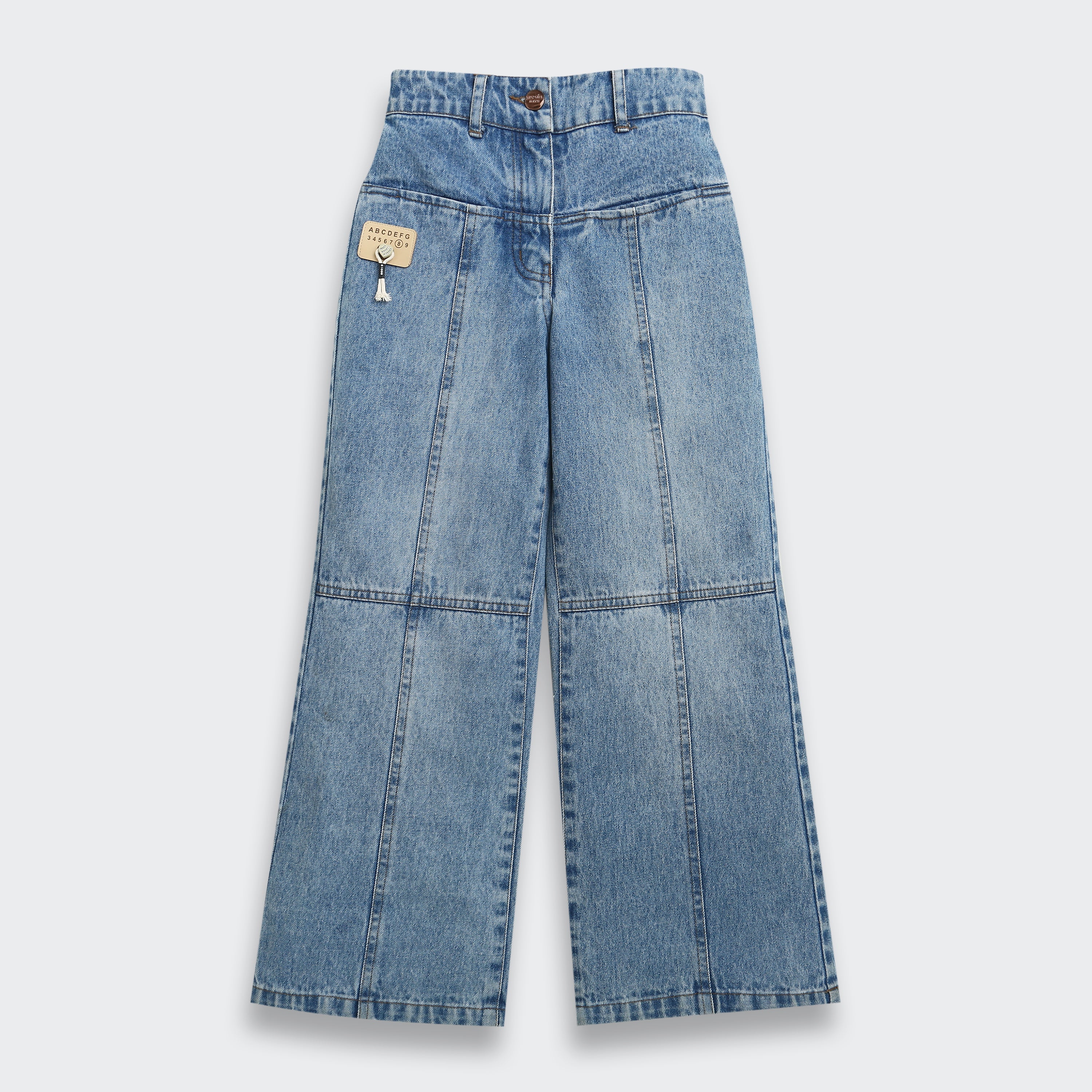 Blue High-Rise Wide Leg Denim Jeans P1631 - Image 5