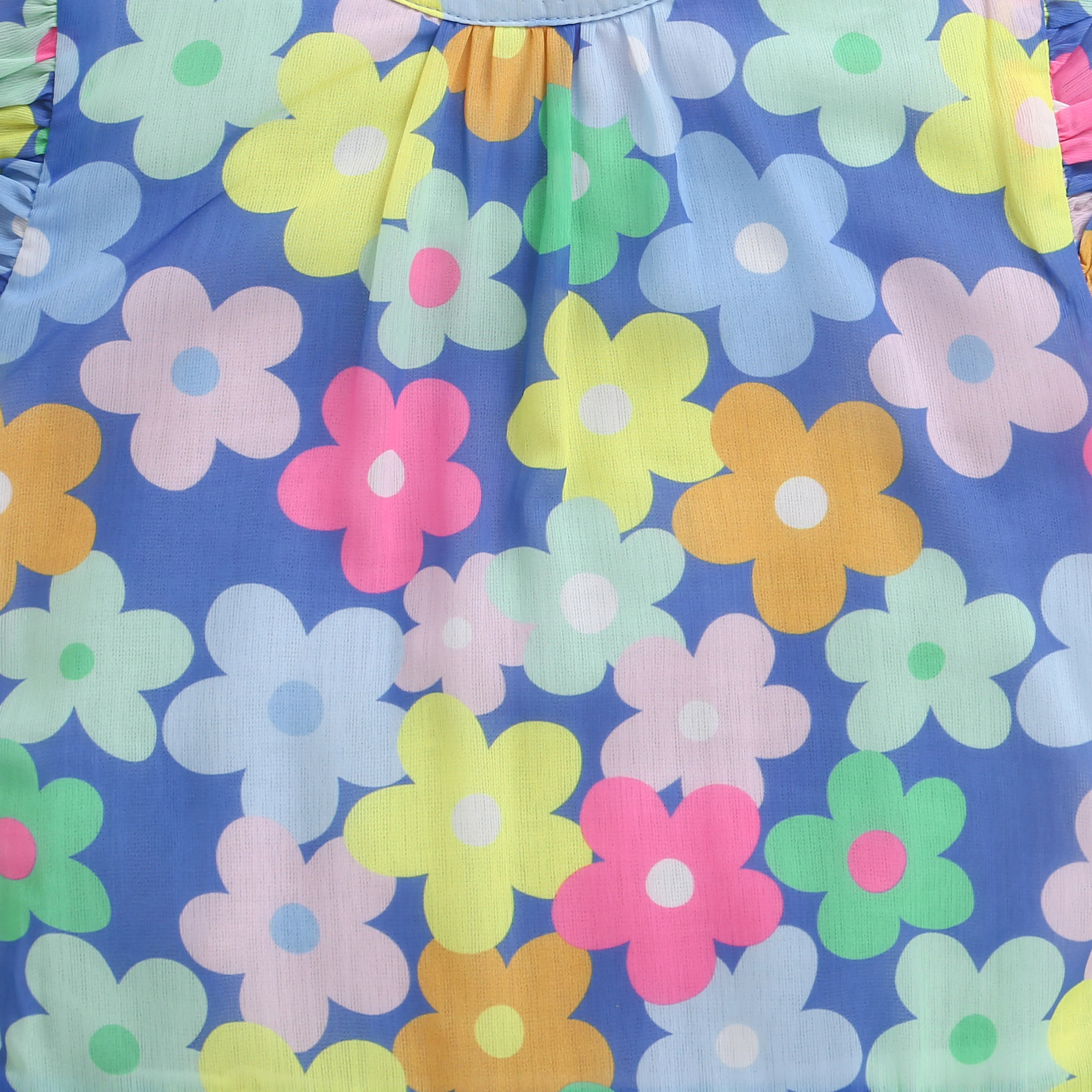 Blue Multicolour Floral Tiered Dress M2262 - Image 9