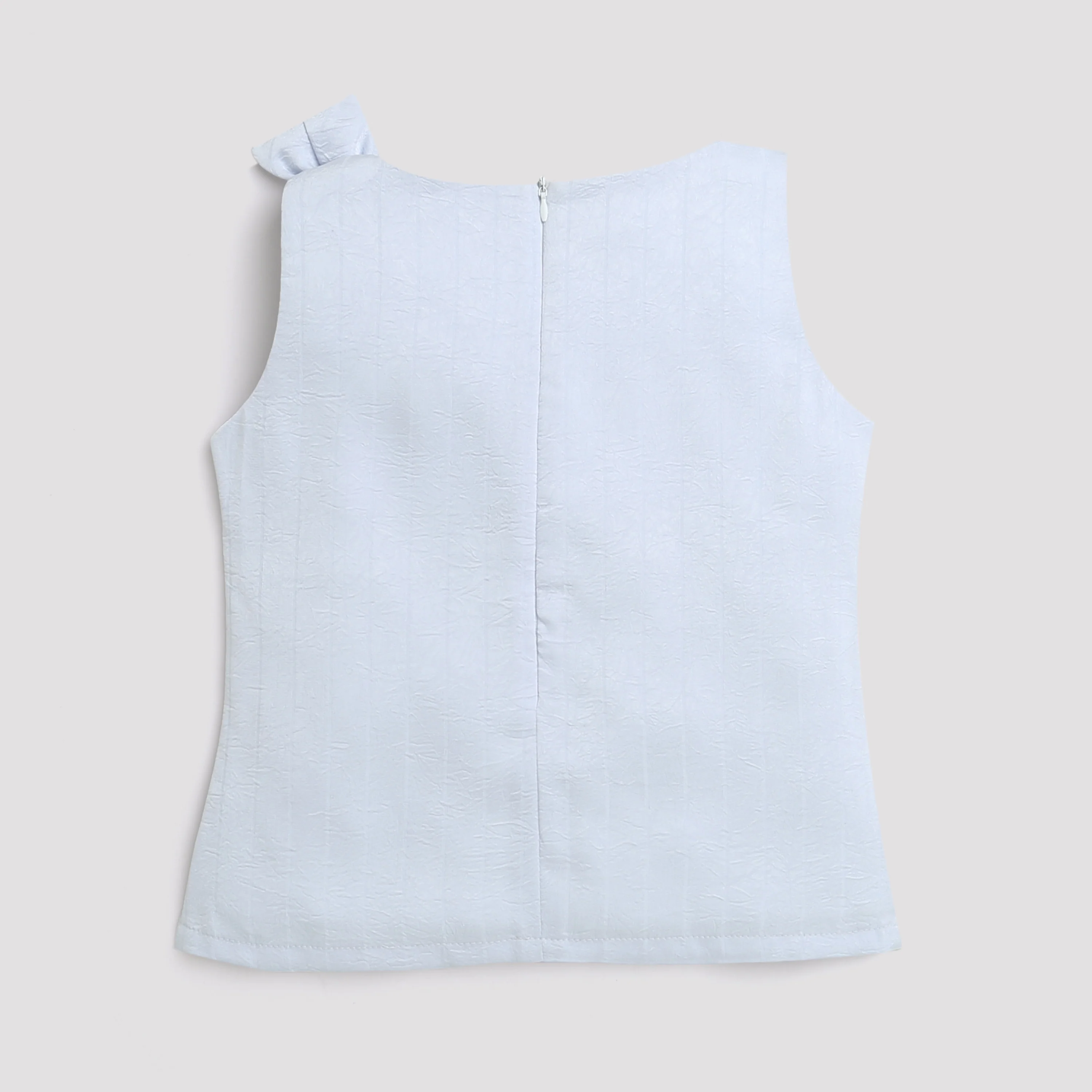 Blue One-Shoulder Bow Top TG5050 - Image 6