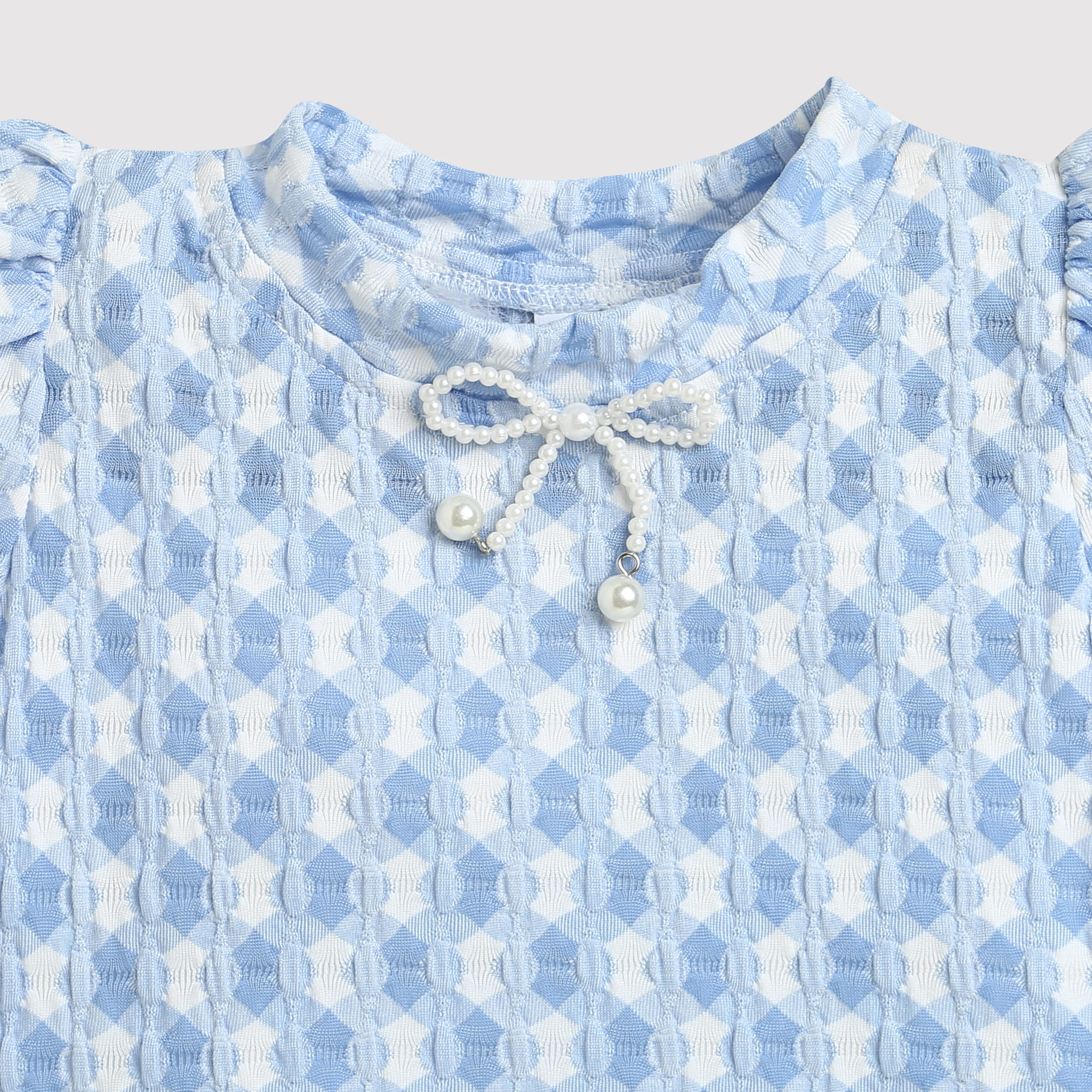 Blue Puff Sleeve Top TG6041 - Image 7