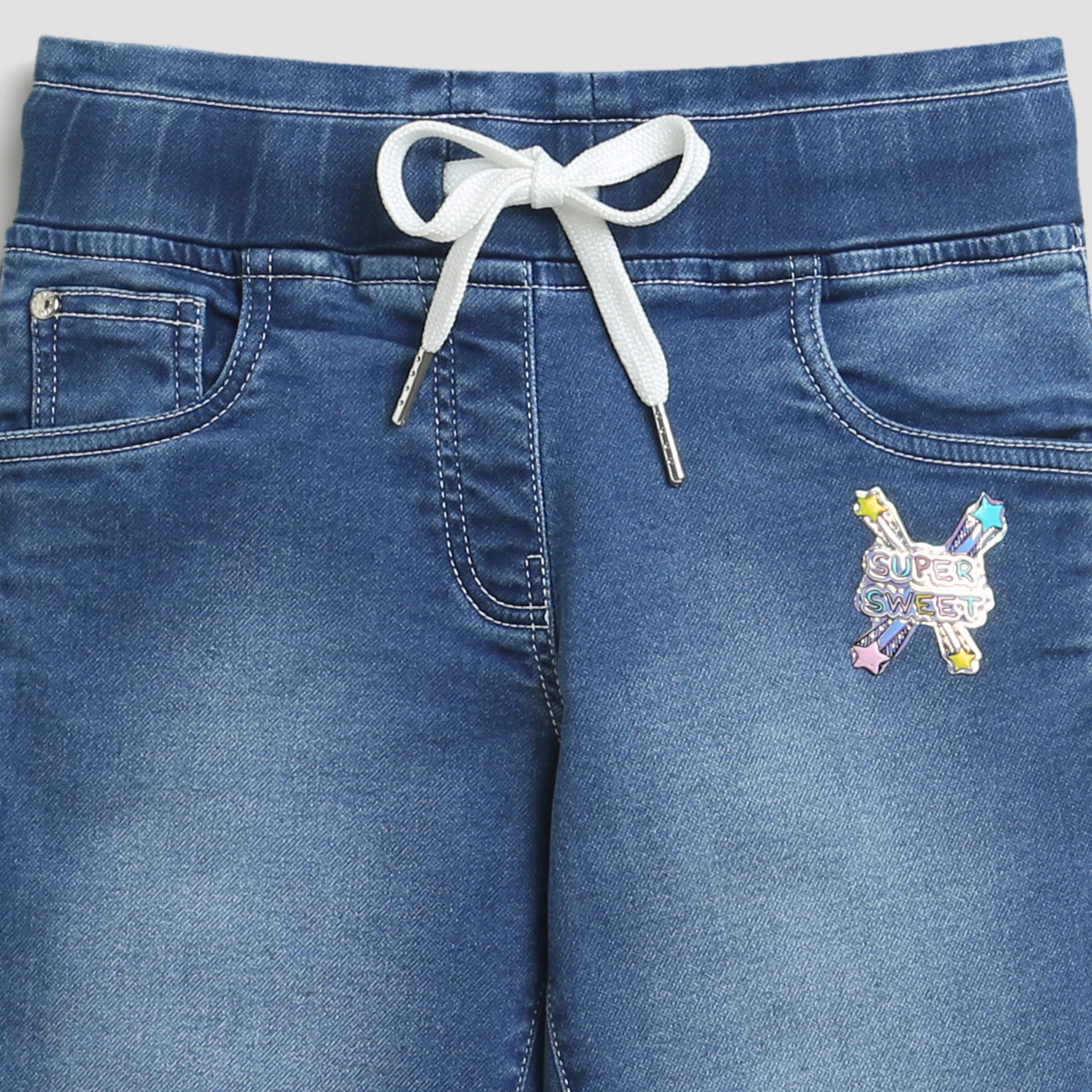 Blue Rolled Hem Denim Shorts PD0053 - Image 7