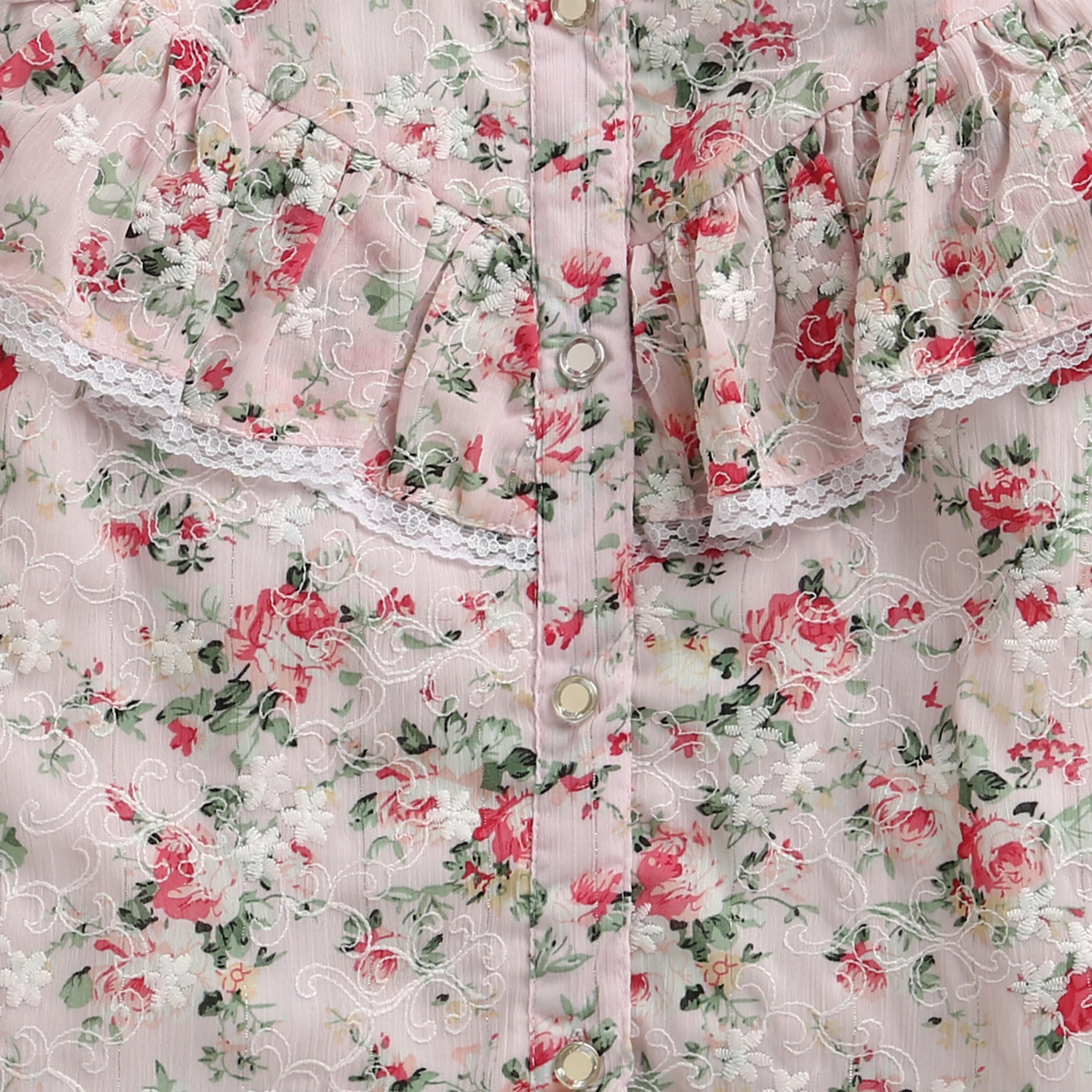 Blush Bloom Ruffle Collar Pink Top TG6067 - Image 8