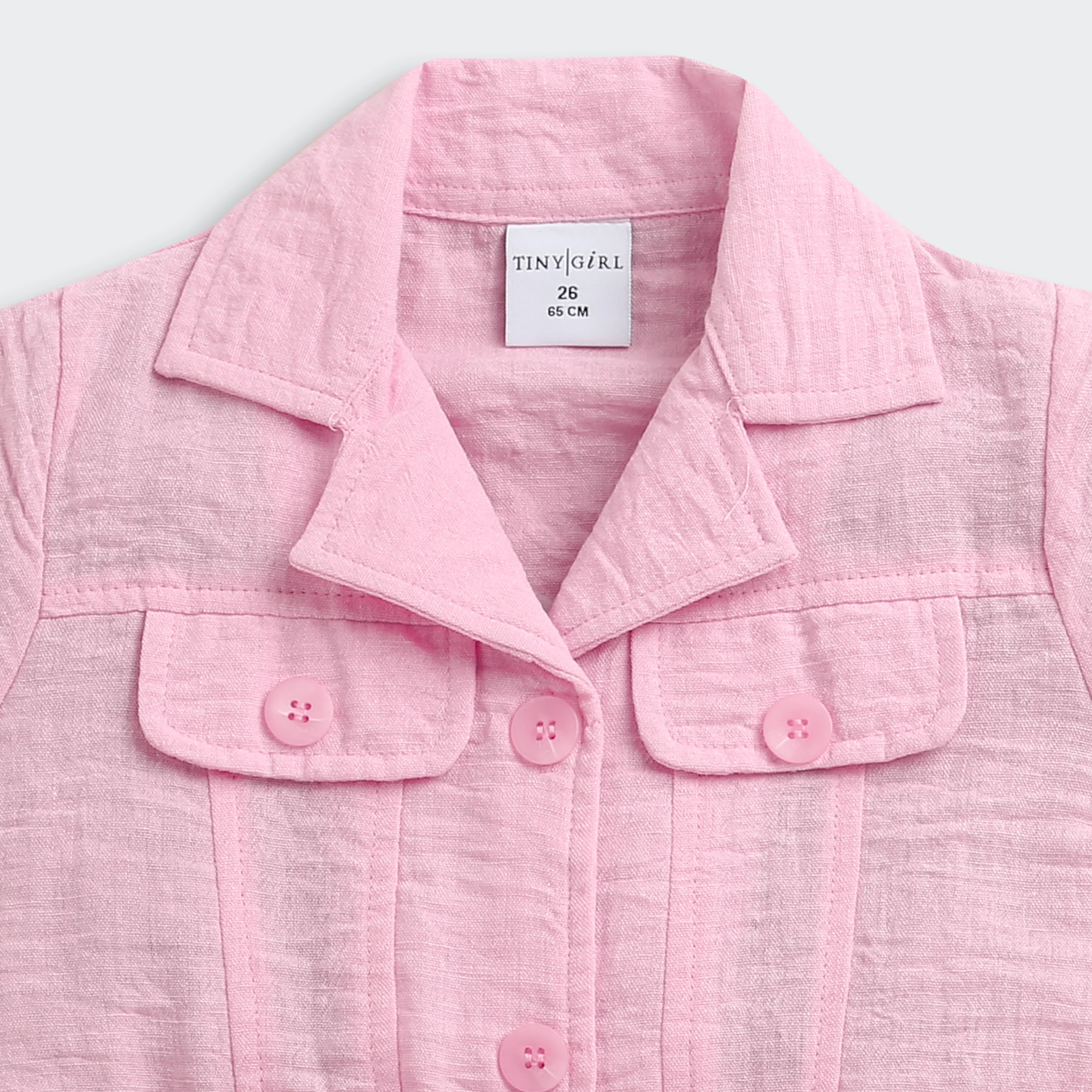 Blush Pink Belted Shirt Dress M2456 - Image 7