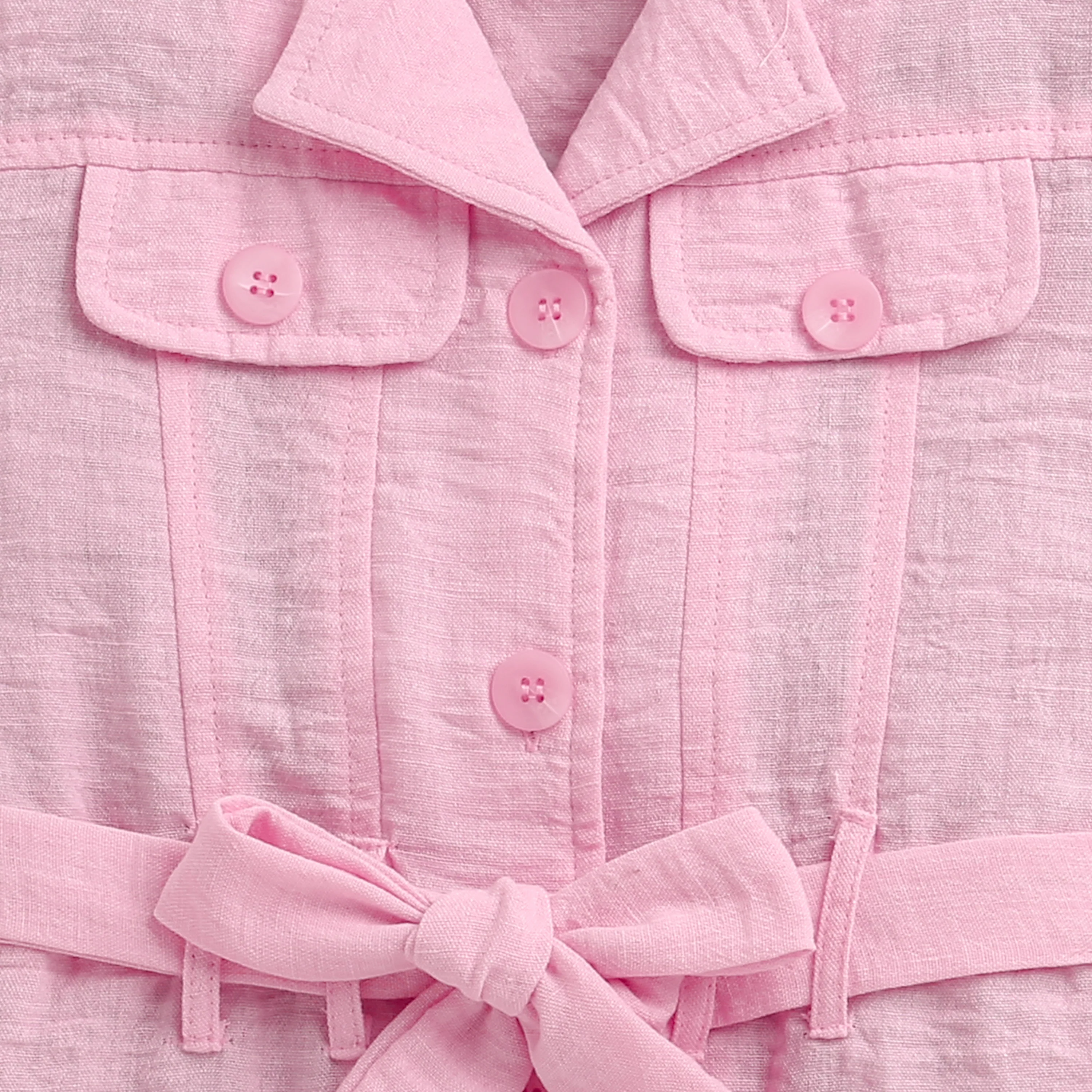 Blush Pink Belted Shirt Dress M2456 - Image 8
