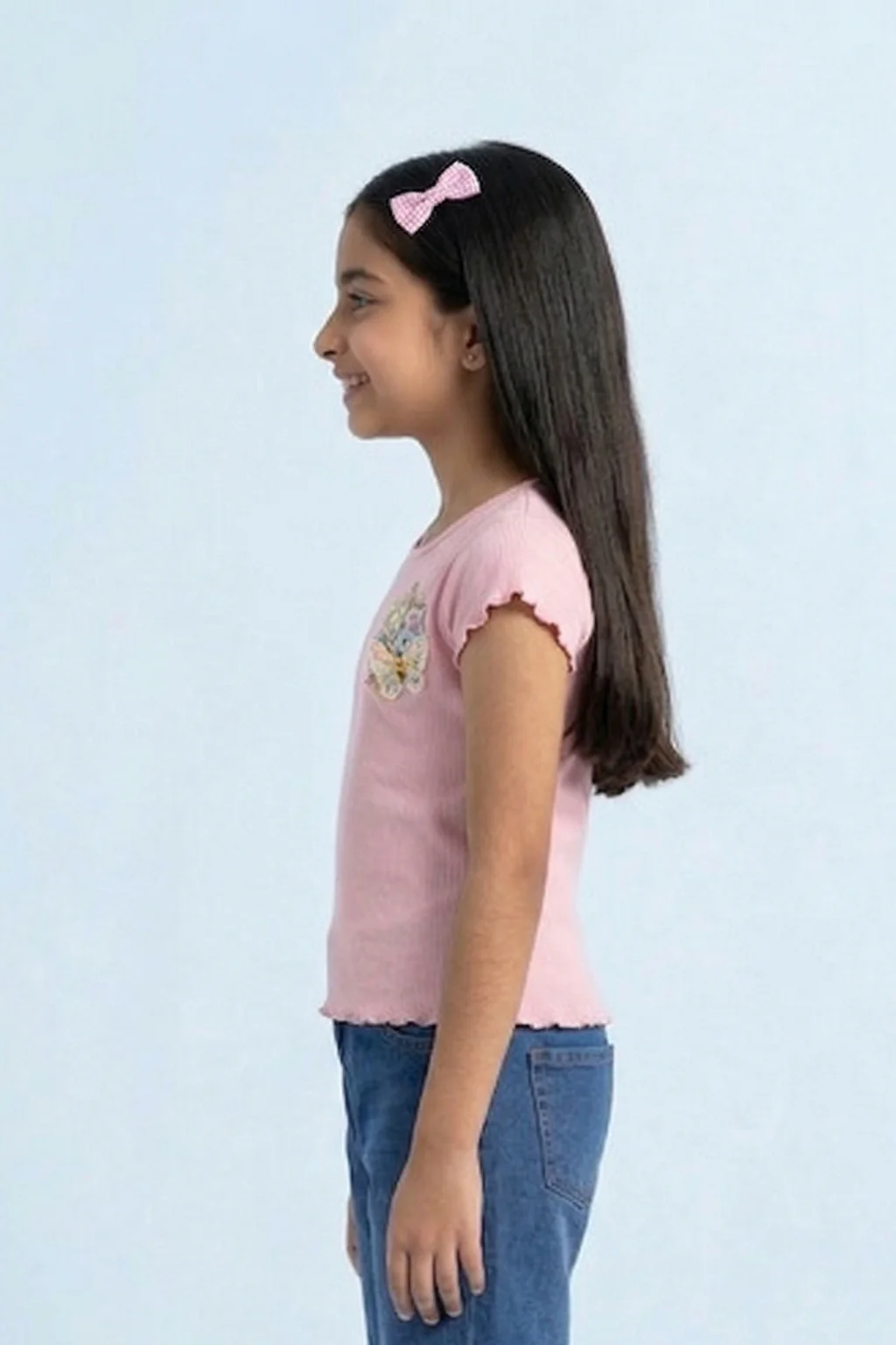 Blush Ribbed Flutter Sleeve Tee TG6133 - Image 4