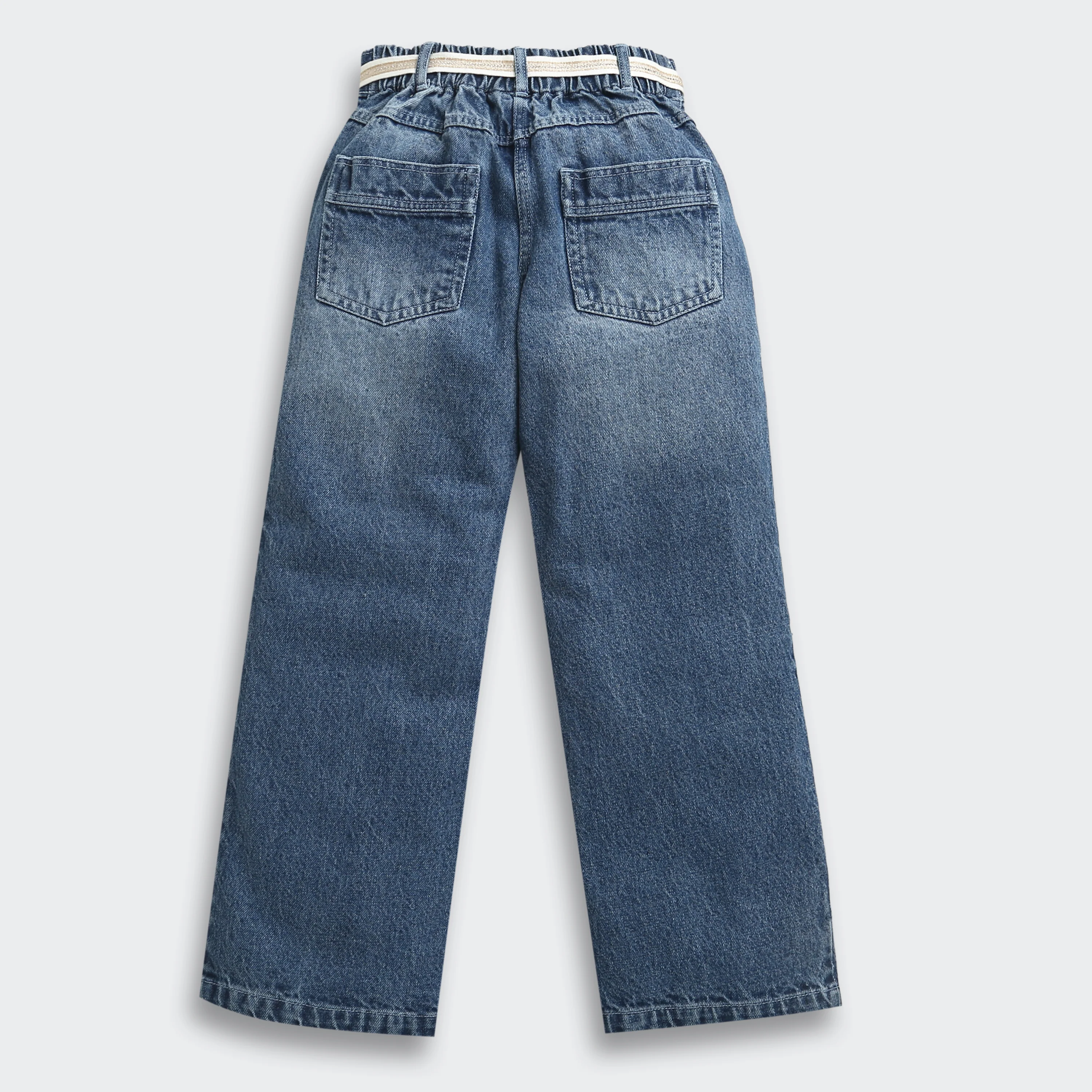 Bow Detail Light Blue Denim Jeans 1688 - Image 6