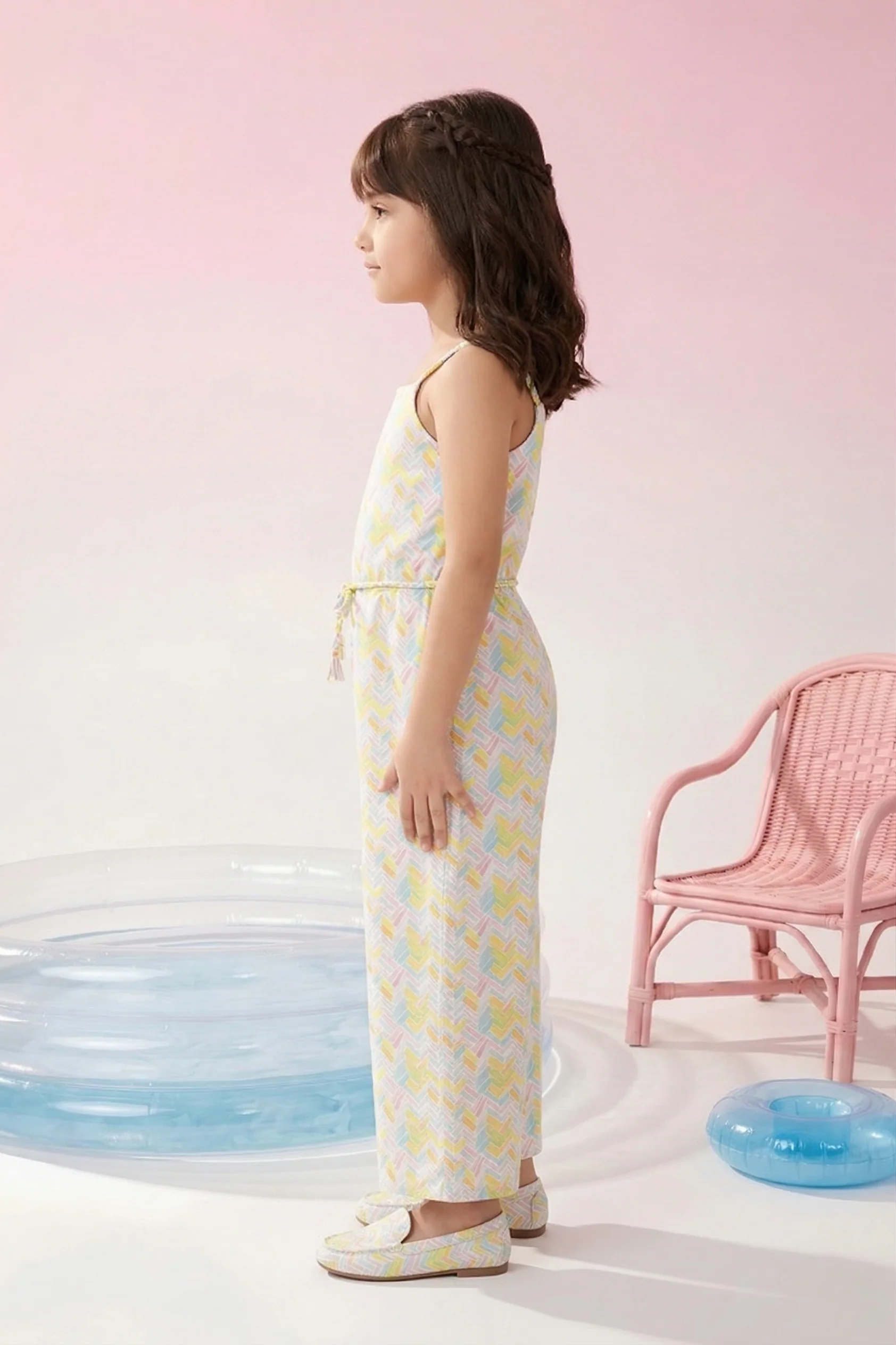 Breezy Yellow Geometric Print Jumpsuit JP359 - Image 3