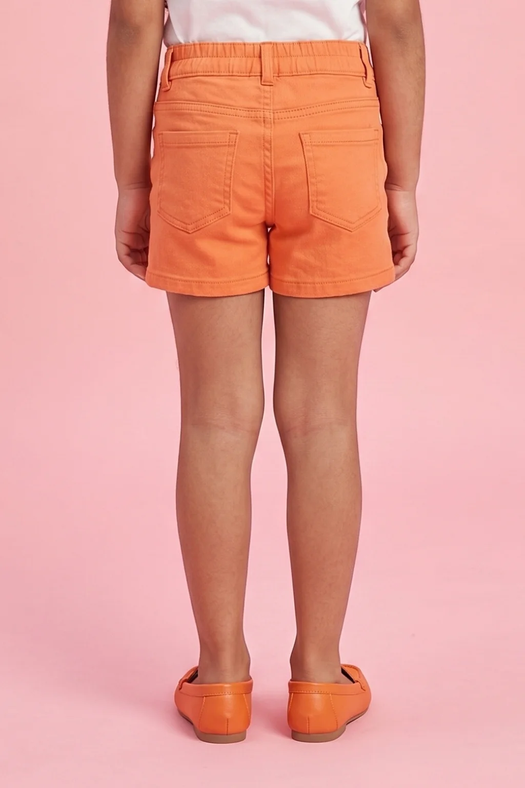 Bright Orange Summer Denim Shorts H986 - Image 2