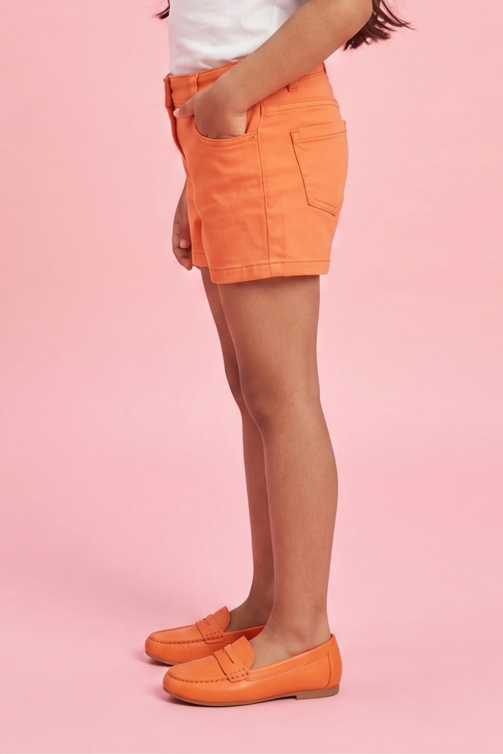 Bright Orange Summer Denim Shorts H986 - Image 3