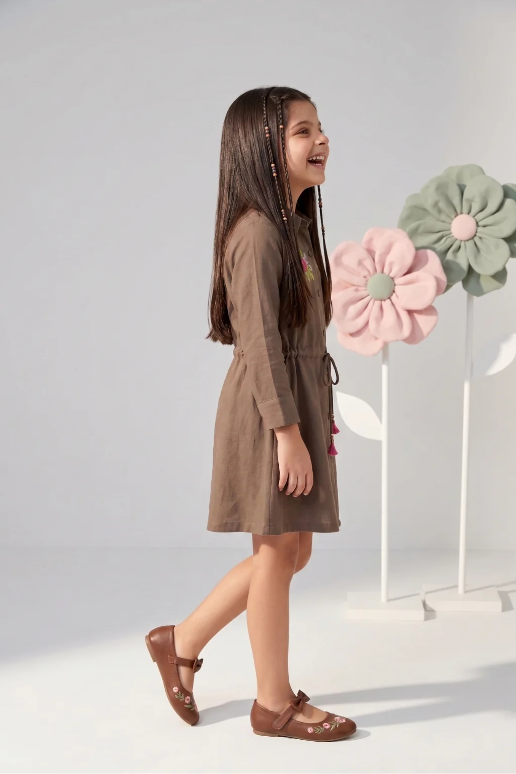 Brown Embroidered Cotton Wear M2492 - Image 4