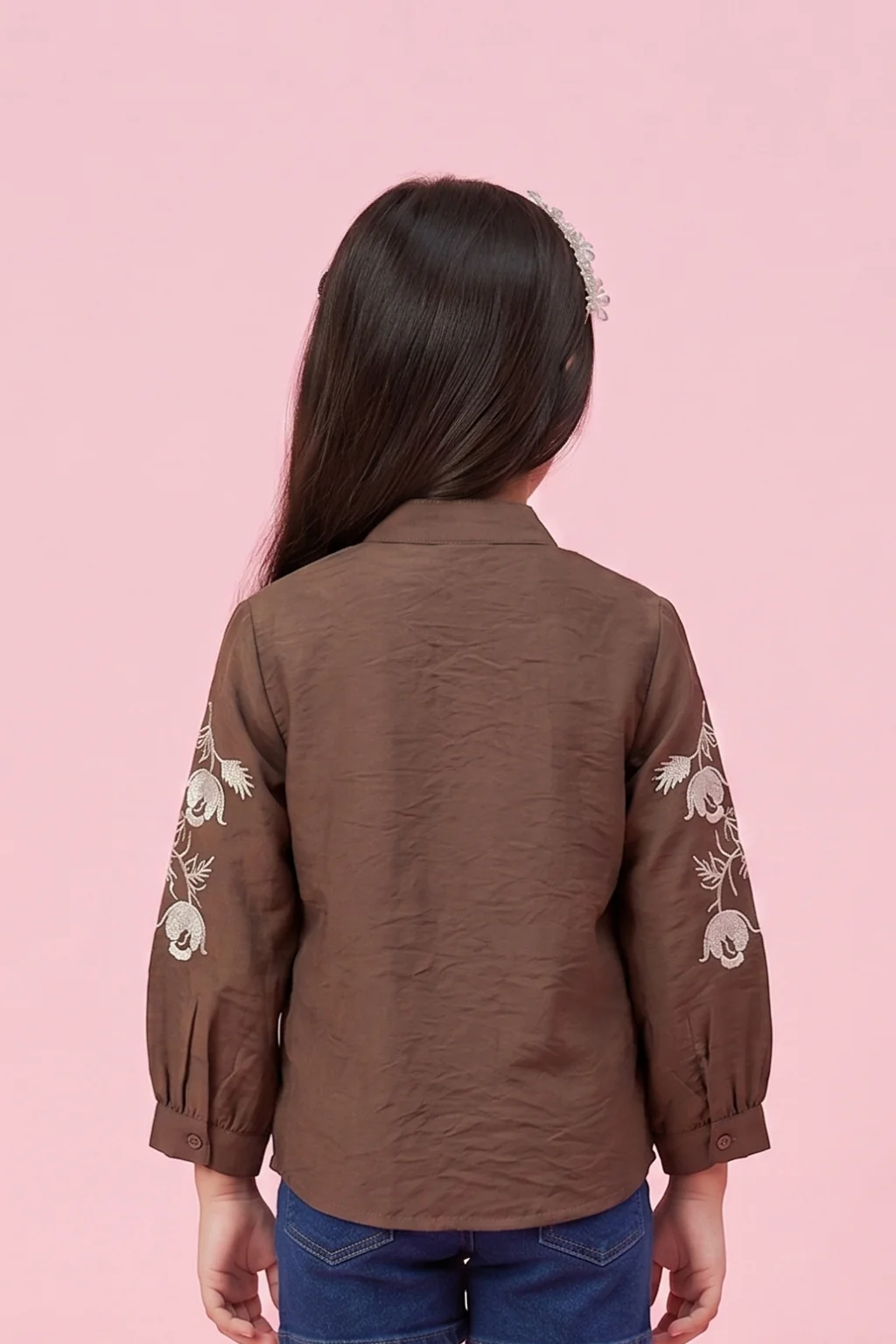 Brown Embroidered Top TG6528 - Image 2