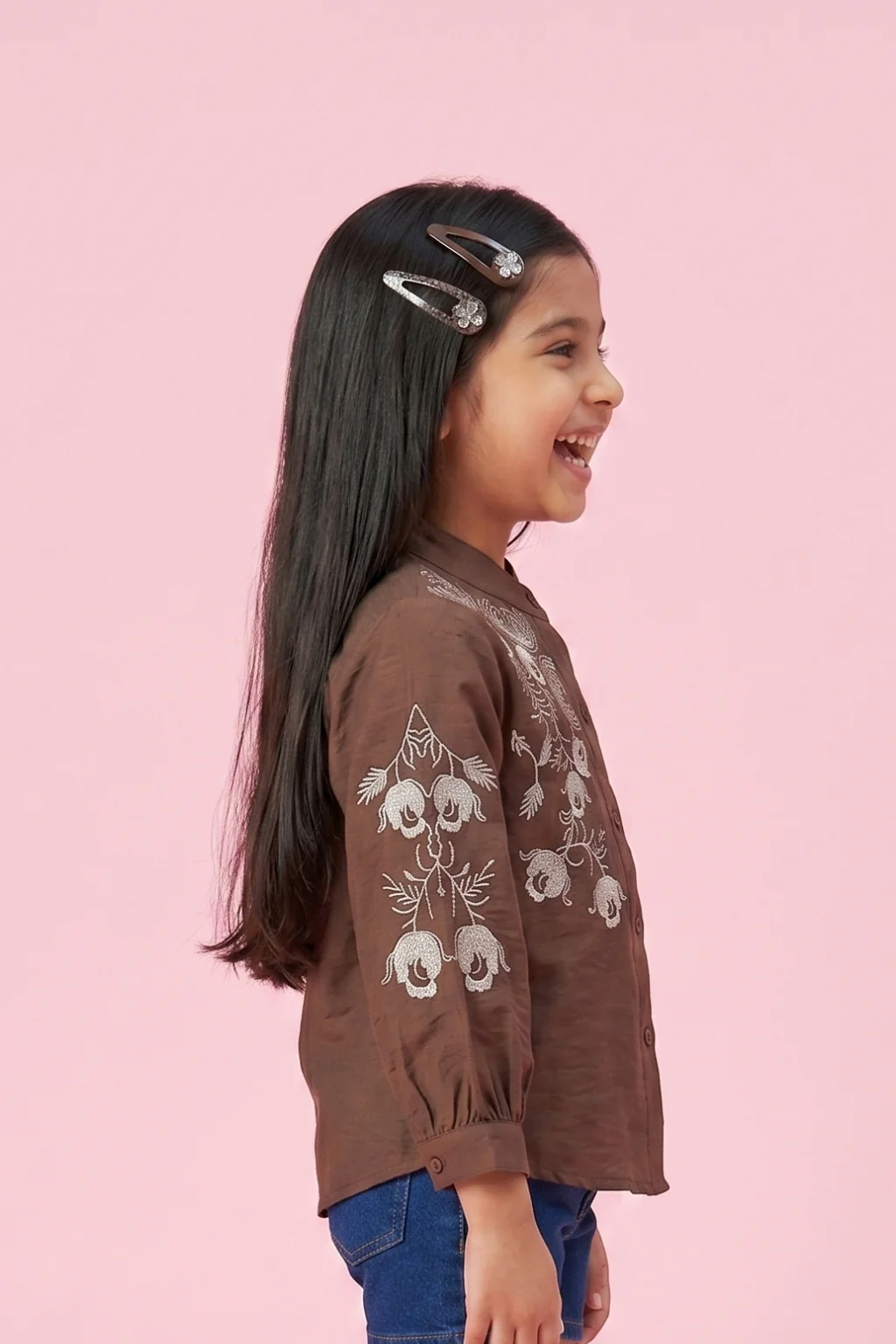 Brown Embroidered Top TG6528 - Image 4