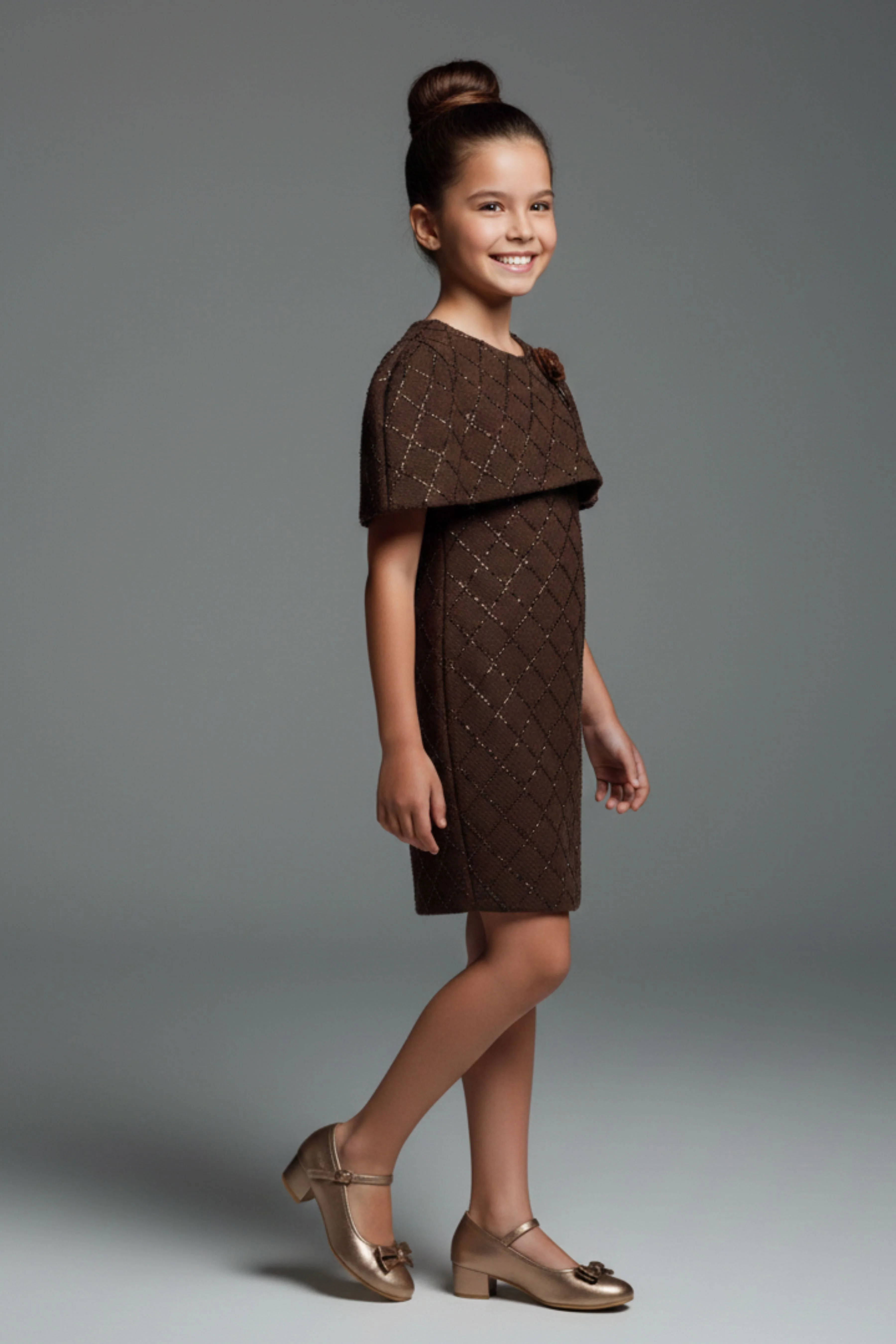 Brown Solid Knitted Dress M2507 - Image 5