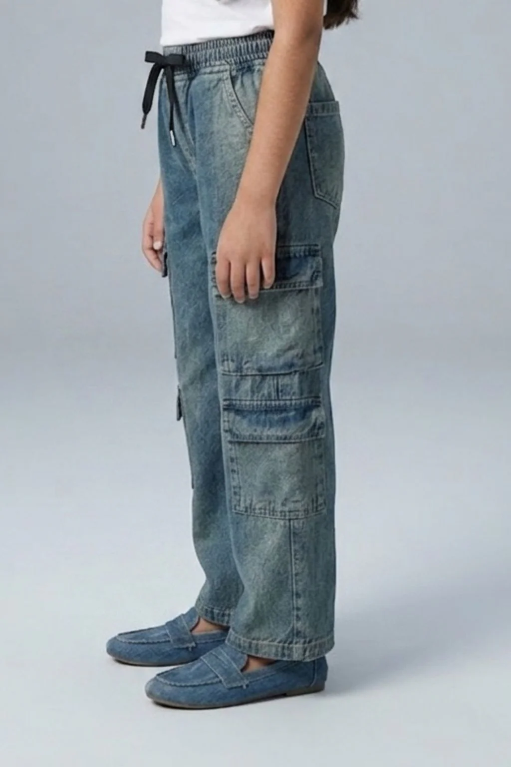 Cargo Denim Jeans P1594 - Image 4