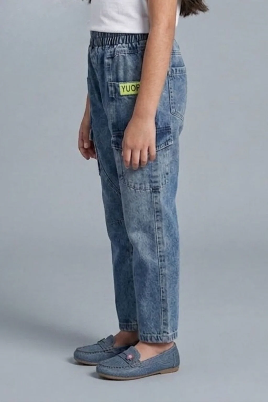 Cargo Jeans with side pockets P1606 - Image 3