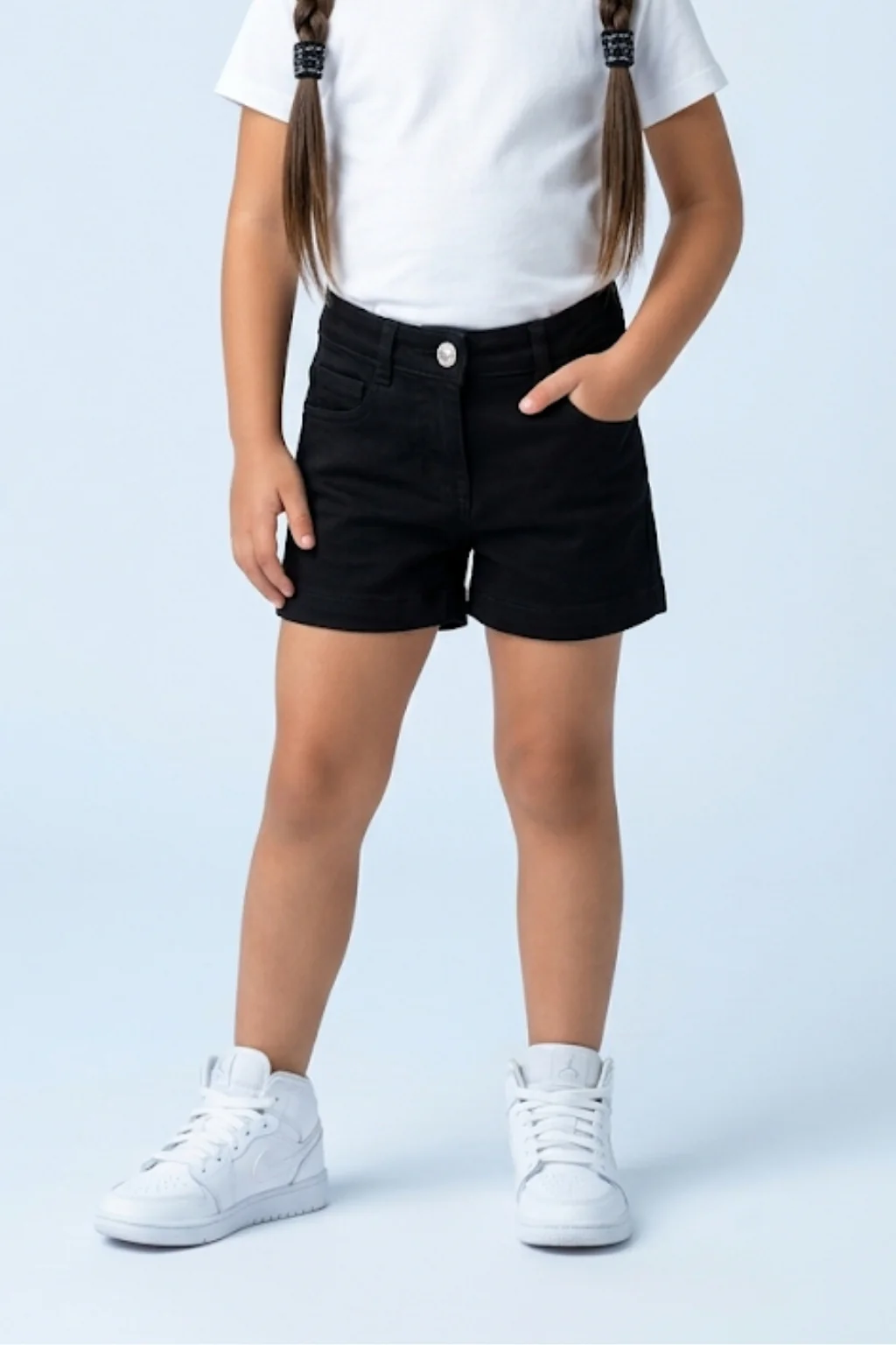 Classic Black Denim Shorts H970