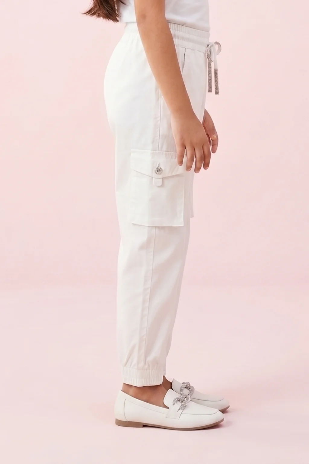 Classic White Cargo Joggers JO0120 - Image 3