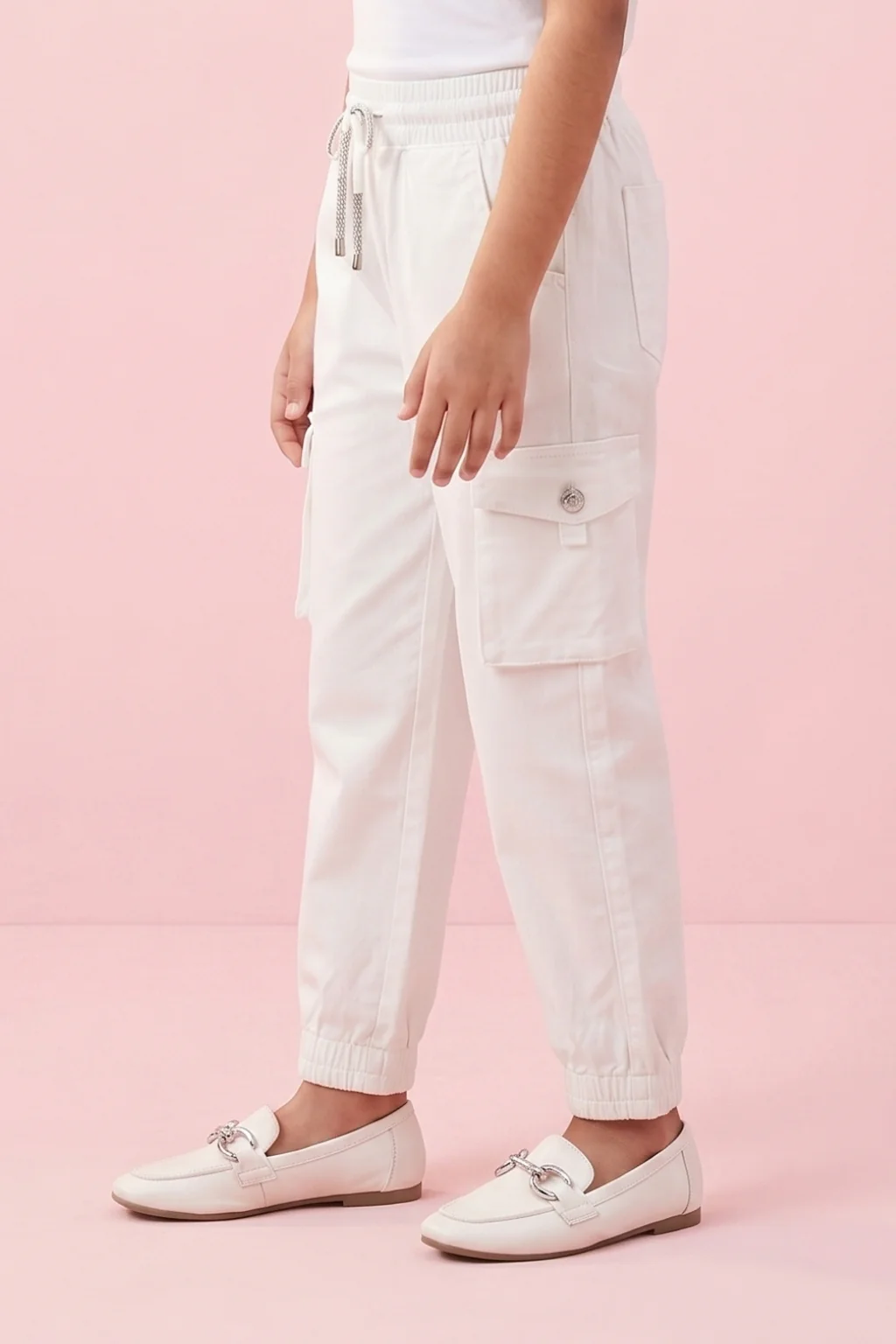 Classic White Cargo Joggers JO0120 - Image 4
