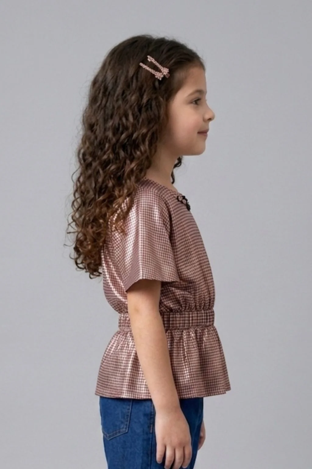 Copper Printed Peplum Top TG6047 - Image 3