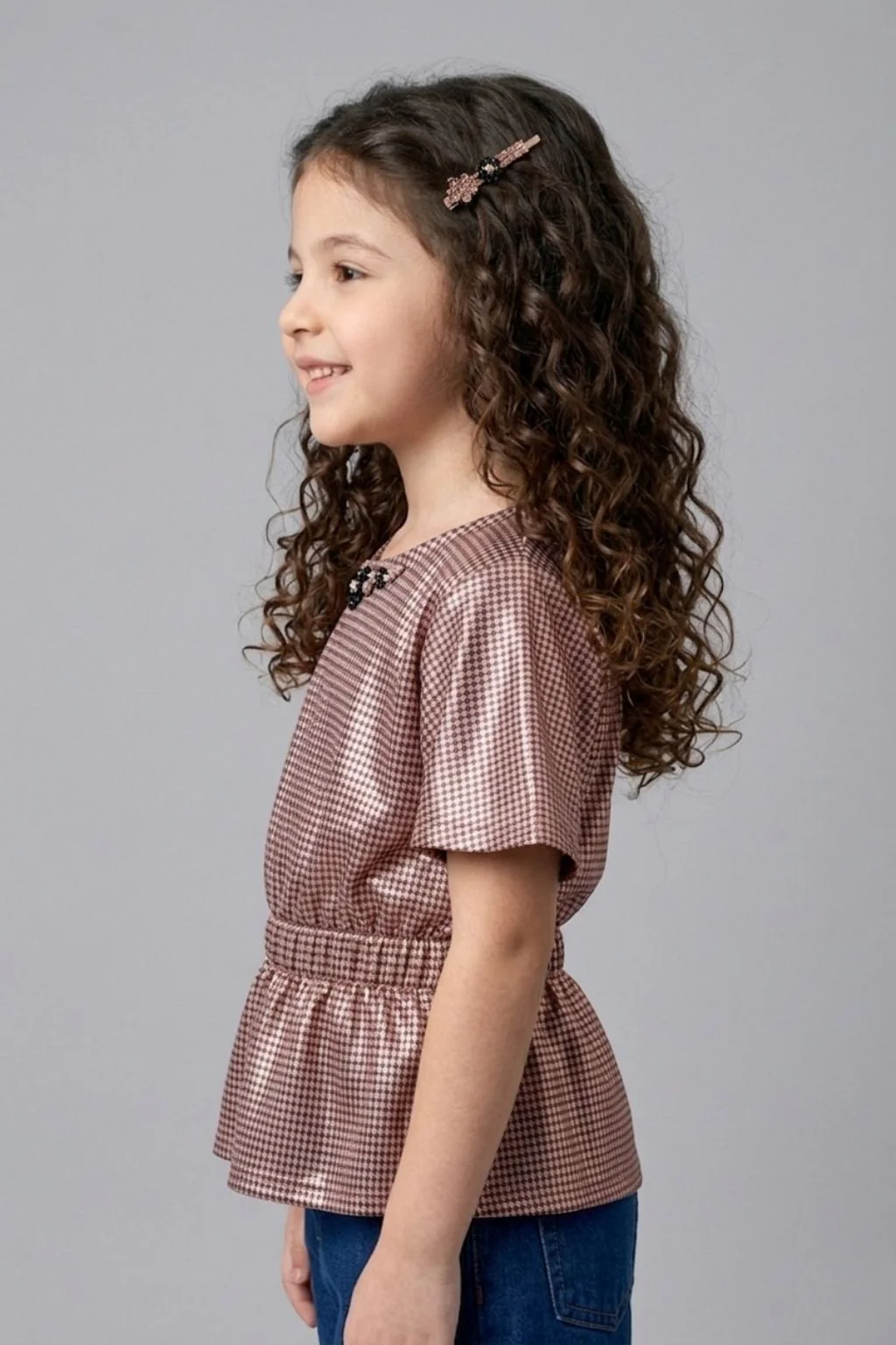 Copper Printed Peplum Top TG6047 - Image 4