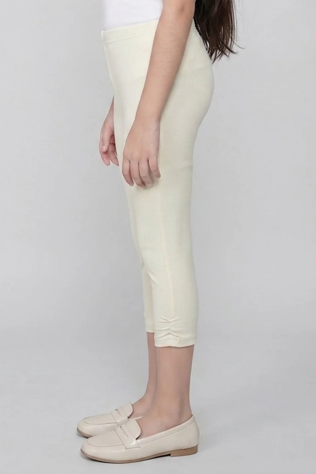 Cream Stretch Capri LG725 - Image 4
