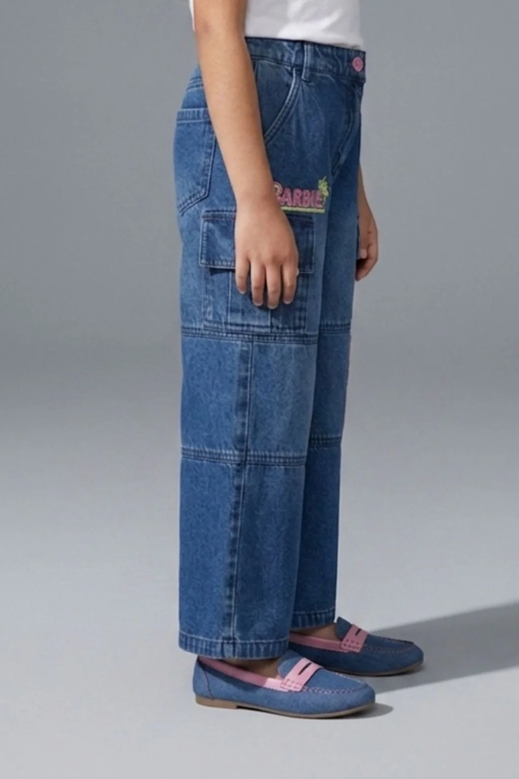 Dark Blue Barbie Cargo Jeans BAP600 - Image 3