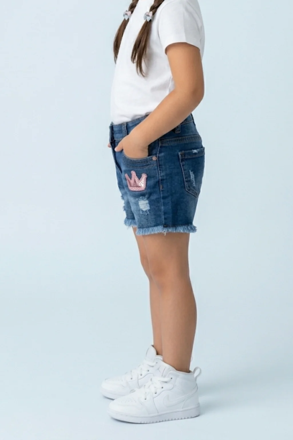 Dark Blue Denim Shorts H948 - Image 3