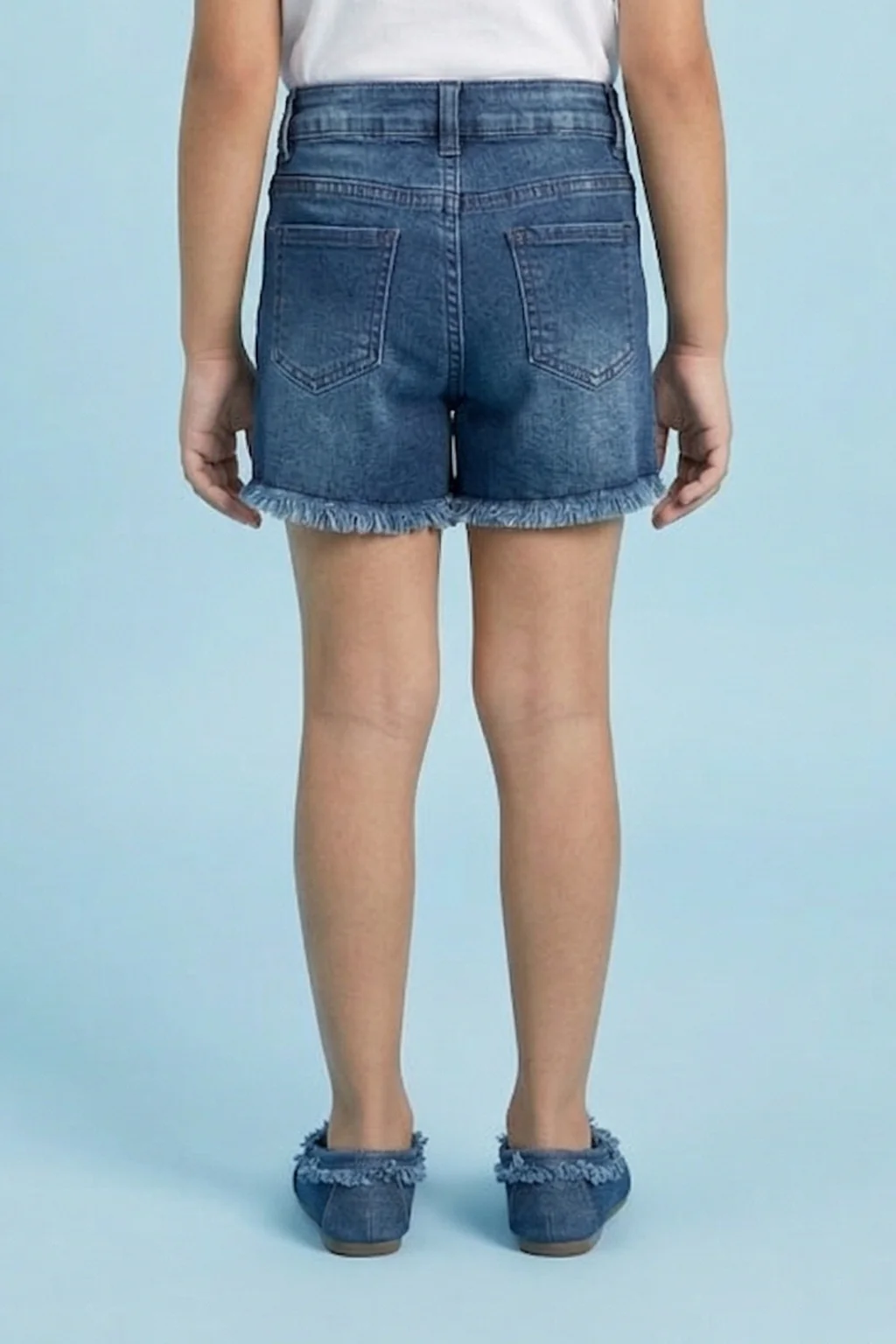 Dark Blue Denim Shorts H959 - Image 2