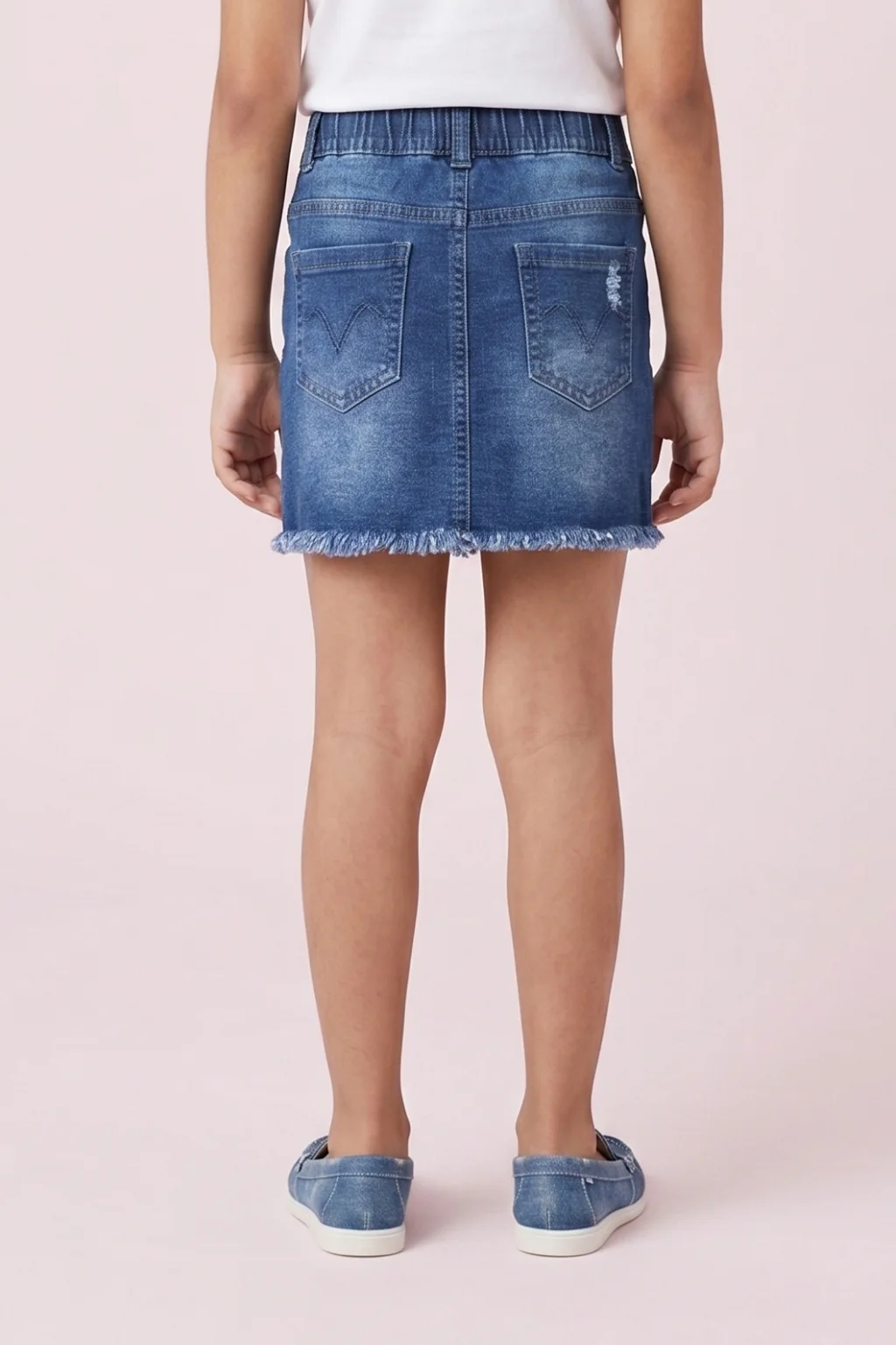 Dark Blue Denim Skirt S873 - Image 2