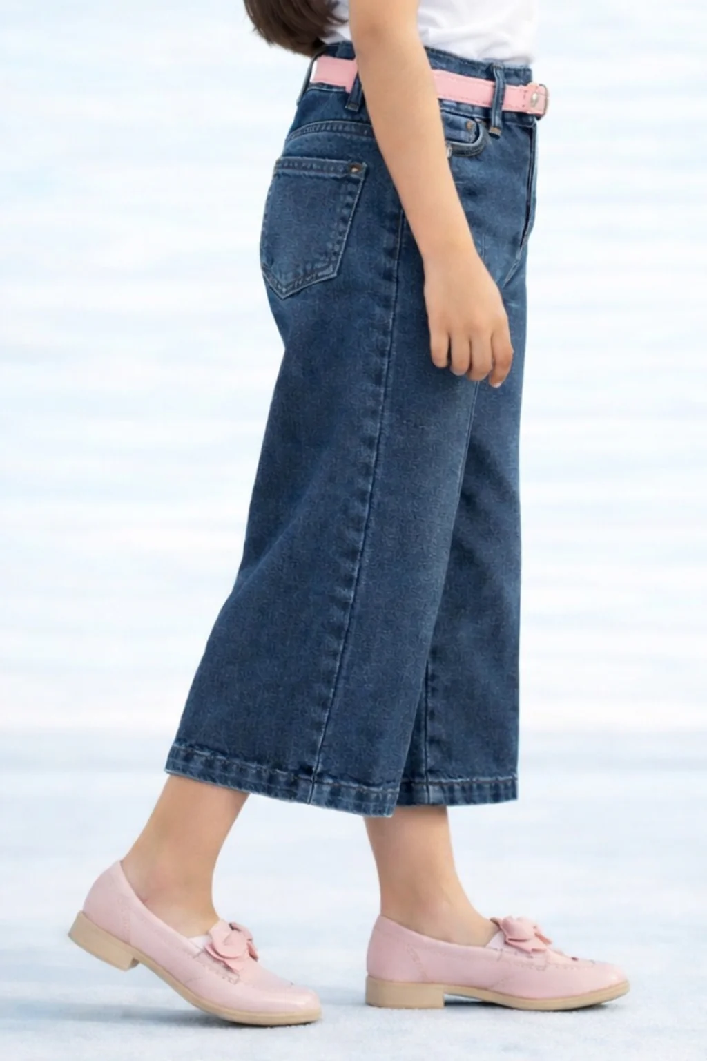 Dark Blue Wide-Leg Denim Jeans P1513 - Image 3