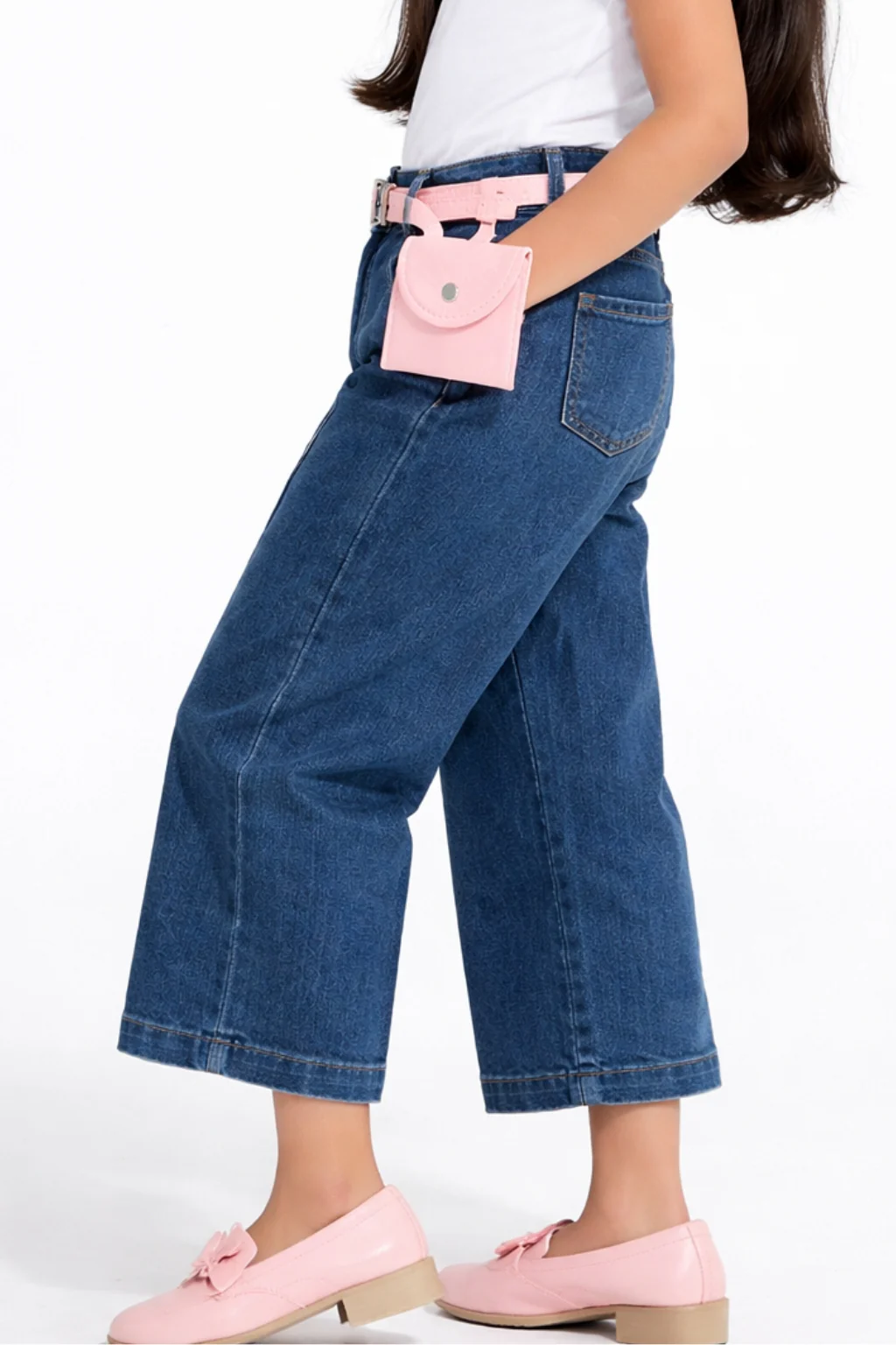 Dark Blue Wide-Leg Denim Jeans P1513 - Image 4