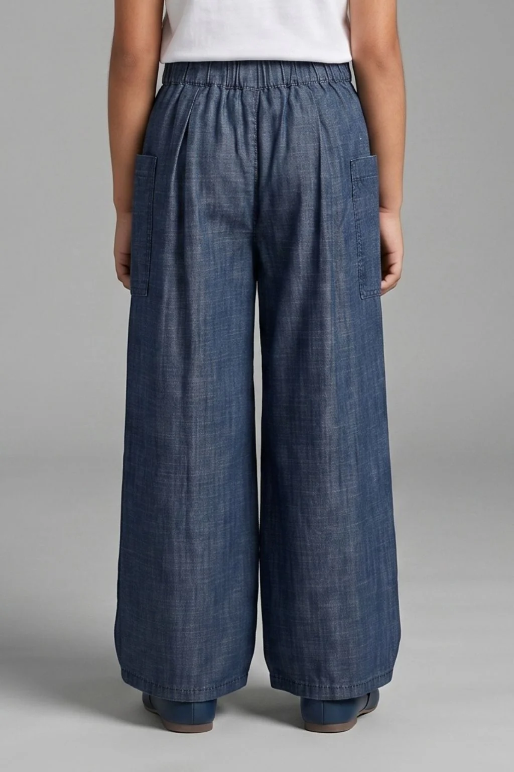 Dark Blue Wide-Leg Pants P1675 - Image 2