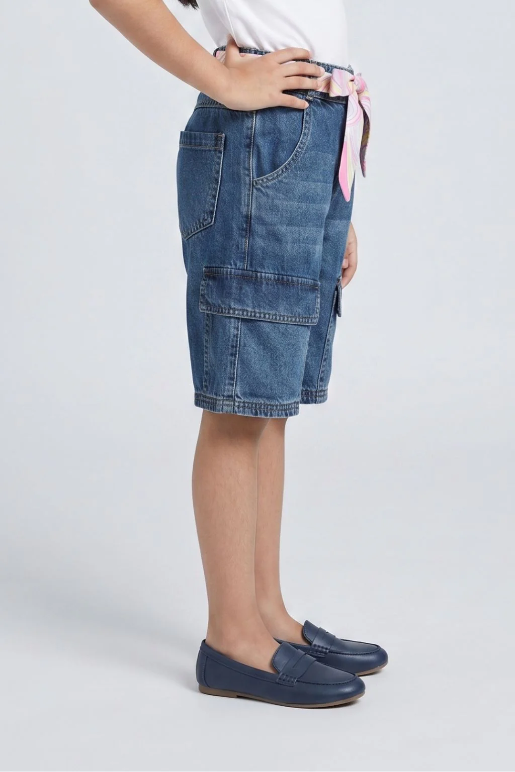 Denim Shorts with Pop Belt PD0070 - Image 4